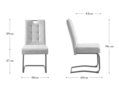 B&D home 2er-Set Freischwinger Esszimmerstühle 'Sofia' | Modern Design in Anthrazit