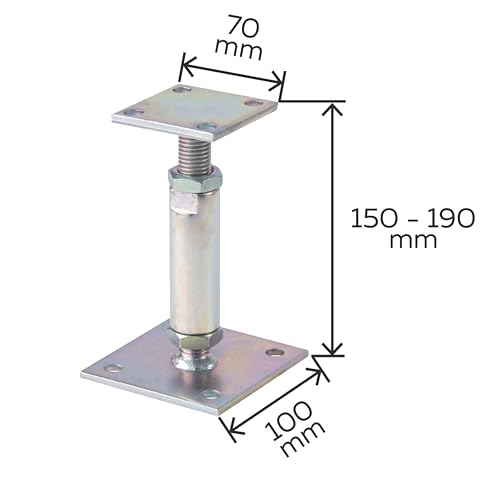 Alberts post support (212391) for screwing on: Height adjustable (150 - 190mm)