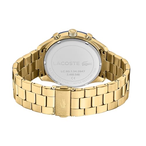 Lacoste Chronograph Quartz Watch for Men (2011096) from the 'Boston Collection' with gold-colored stainless steel bracelet