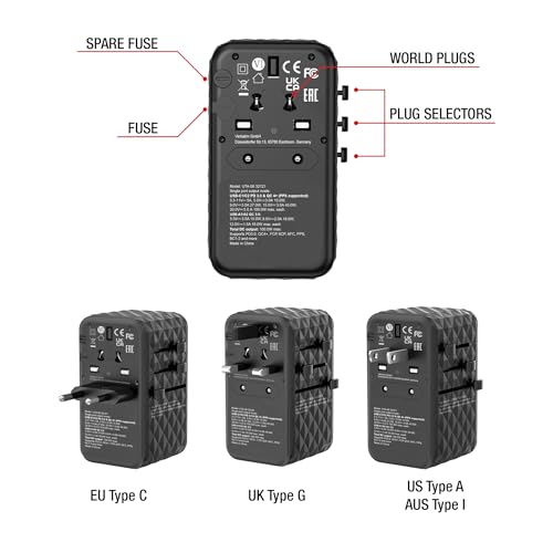 Verbatim UTA‑06 - Universal 5-in-1 travel adapter with GaN technology & fast charging function