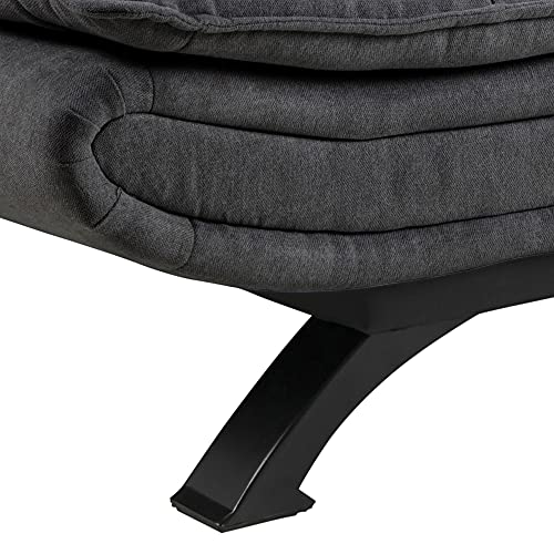 AC Design Furniture 'Jasper' sofa bed in dark grey/black: sofa bed with 3 reclining positions