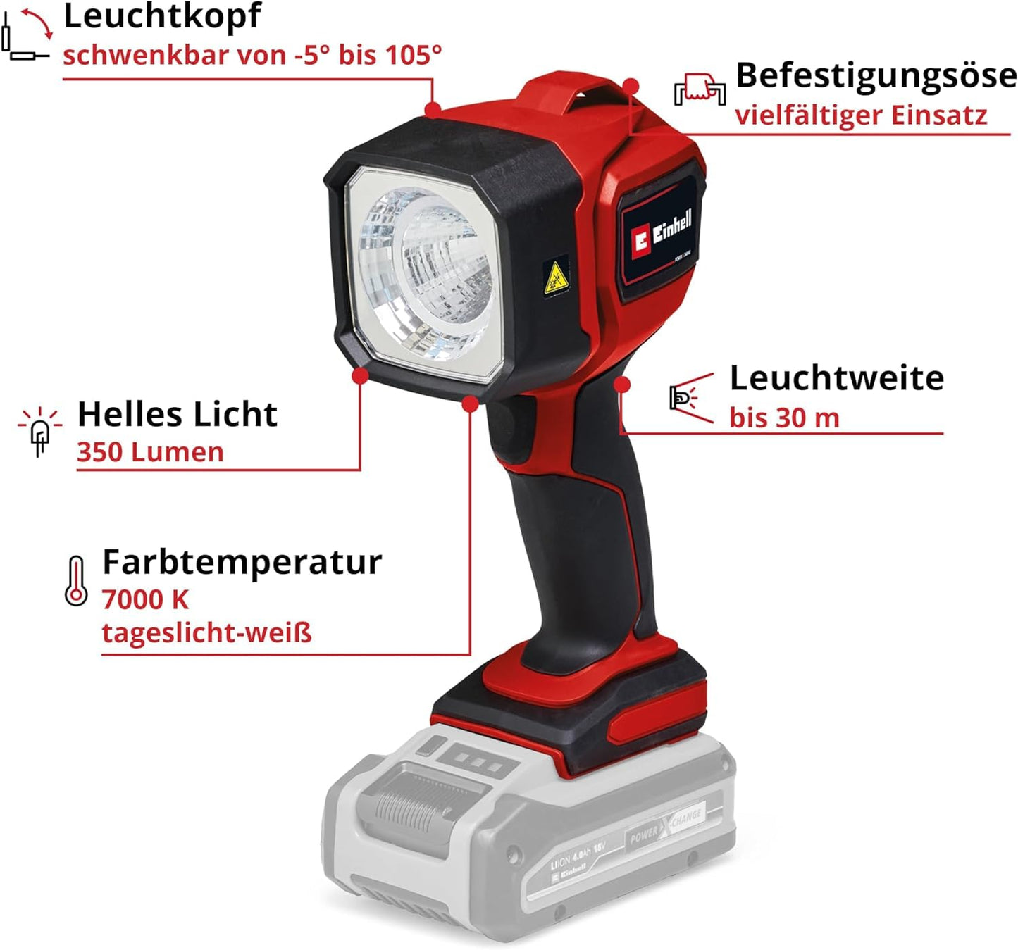 Einhell Akku-Lampe (TC-CL 18/350) Li-Solo Power X-Change ohne Akku