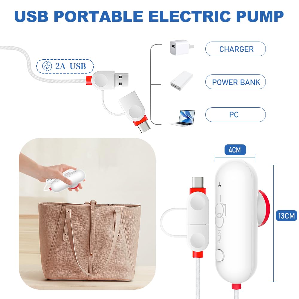 Vacuum Bags for Clothes with USB Electric Pump (9 Pack): Reusable for Travel