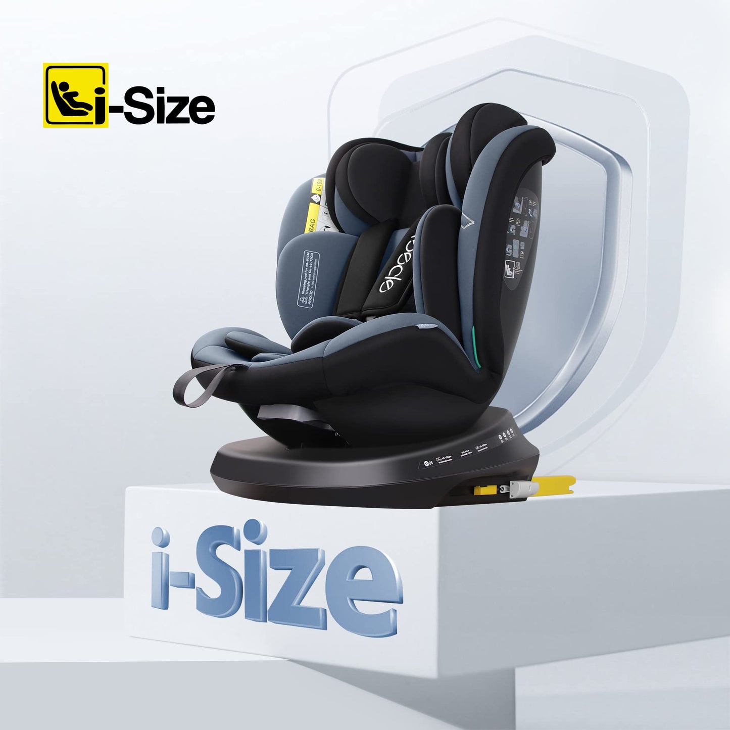 Reecle i-Size Kindersitz (Black Gray) 0+/1/2/3 | ISOFIX, Sicherheitszertifiziert