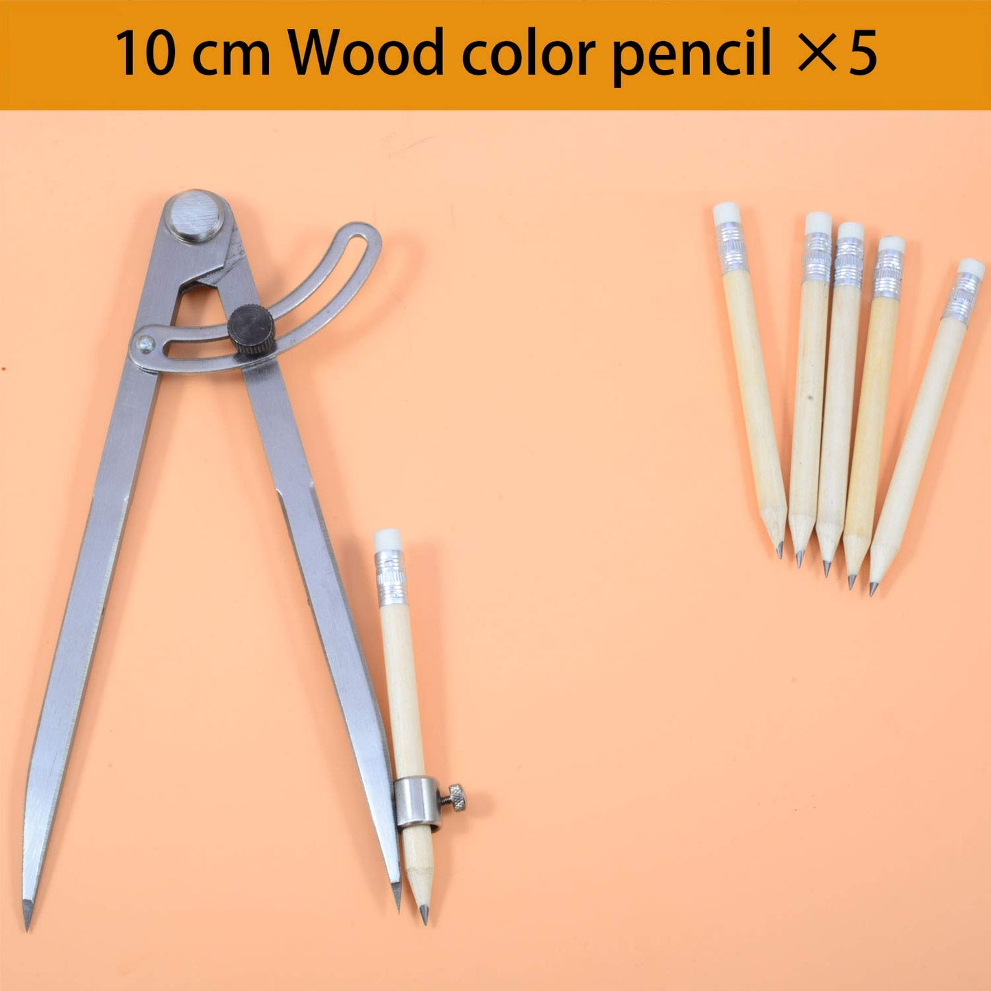 Compass with pencil holder for drawing circles (20cm) for metalworking & leatherworking