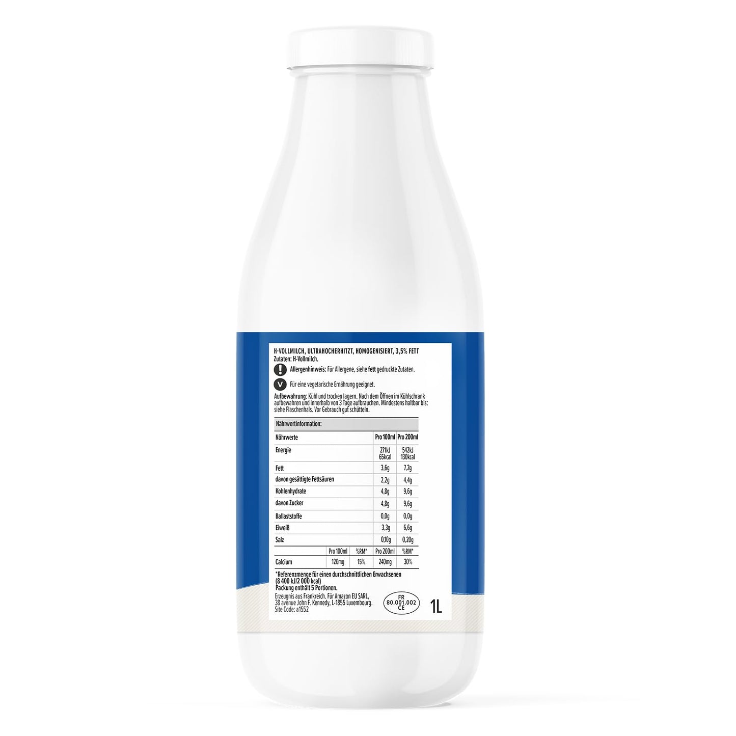 by Amazon Long-life whole milk 3.5% fat: 1 liter (6-pack)