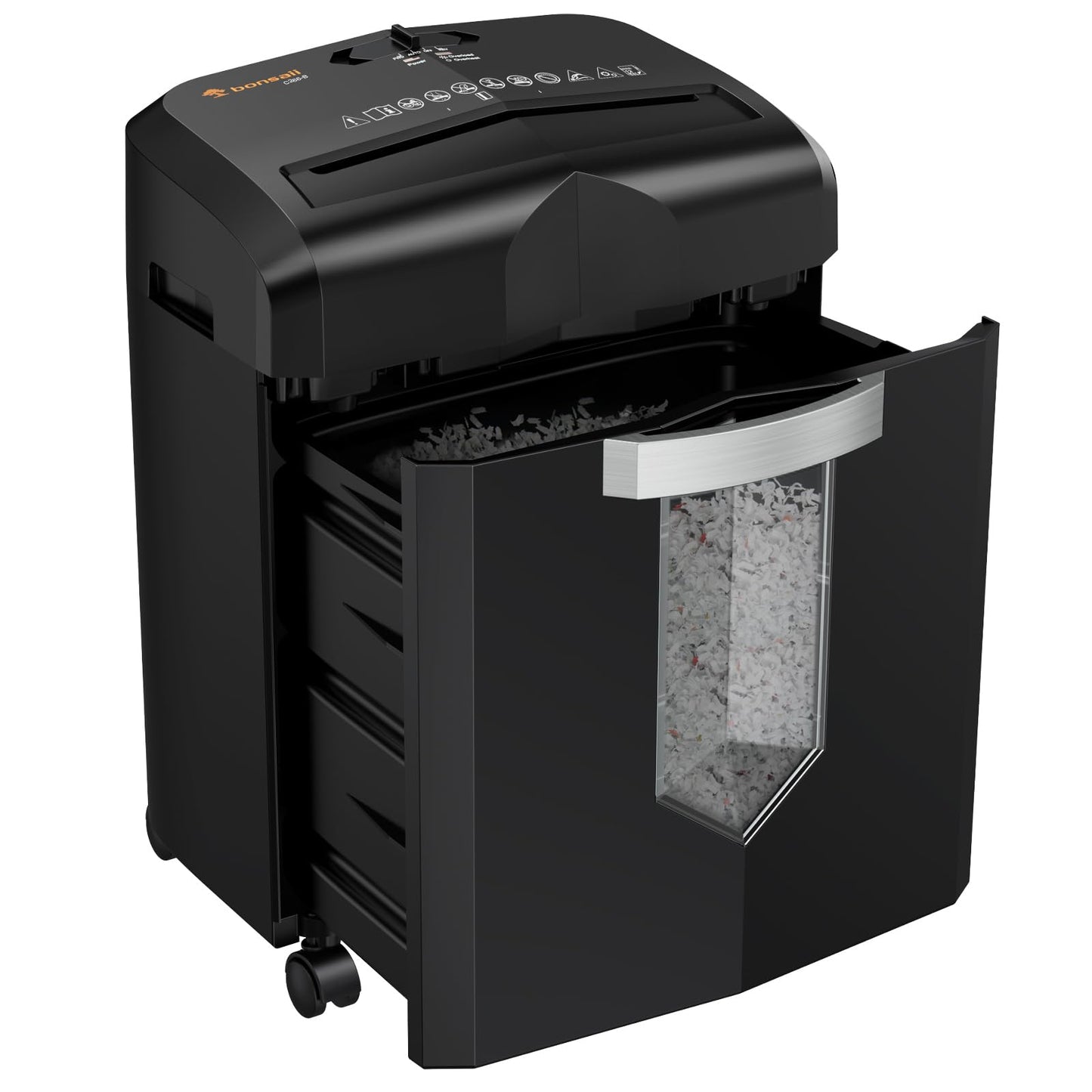 Bonsaii 12-Sheet Cross-Cut Paper Shredder, 60-Minute Runtime, High-Performance Shredder for Home Office, P4 Micro-Cut Paper Shredder with 4 Rollers & 16L Bin (C266-B)