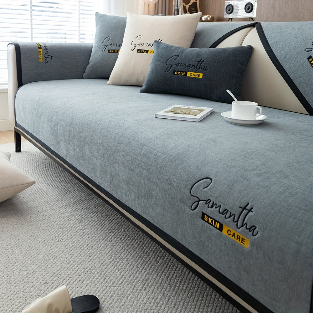 Schonbezug aus Chenille | Rutschfester Sofaüberwurf6