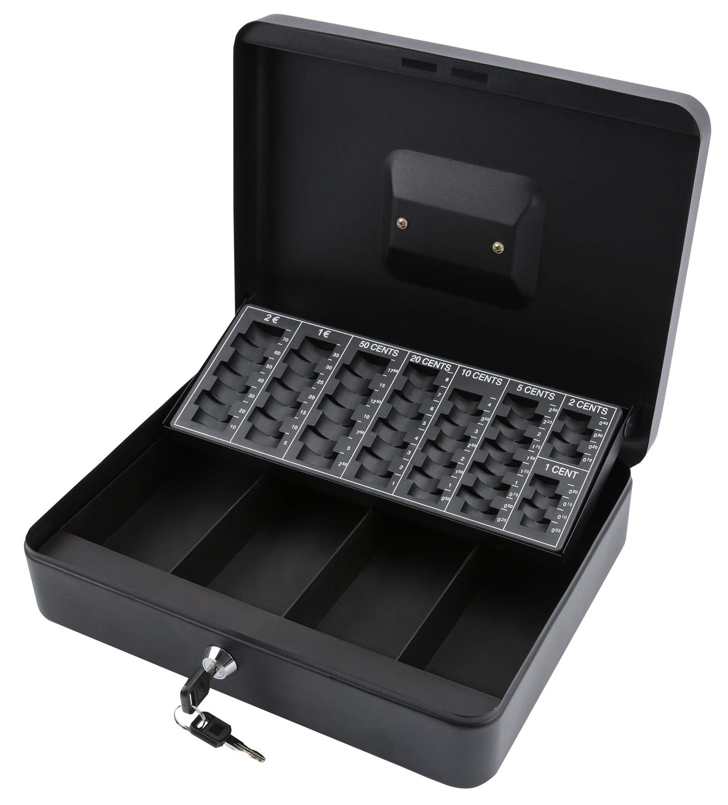 Olympia (6031 CB 770 Plus) cashbox: Lockable with key & coin counting board including counterfeit detector