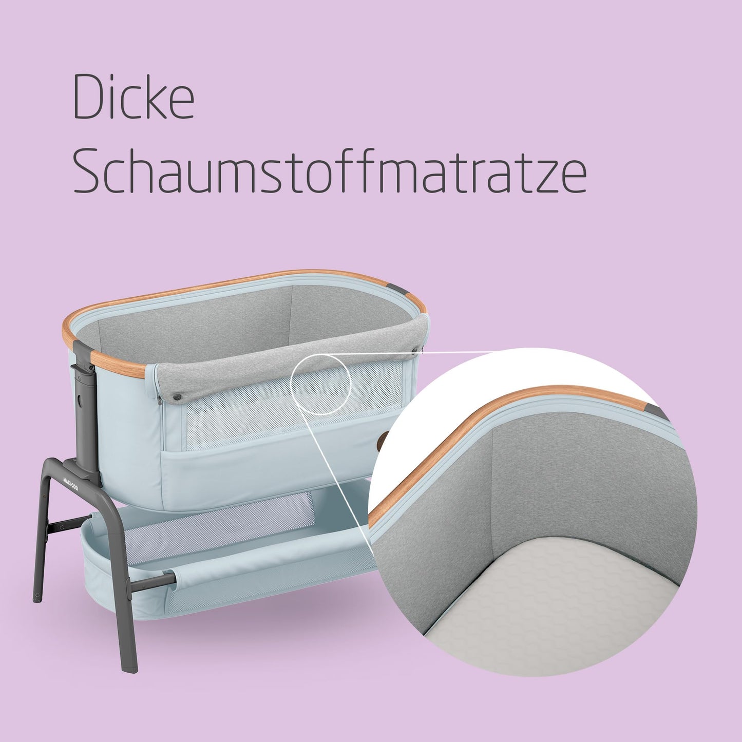 Maxi-Cosi Iora Beistellbett Baby: Faltbares Co-Sleeper, 0-6 Monate, max. 9kg, 4 Neigungs- und 5 Höhenstufen