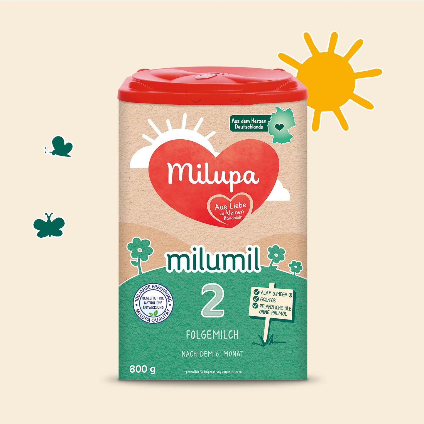 Milupa Milumil 2 Folgemilch (1x 800g) | Baby-Milchpulver nach dem 6. Monat