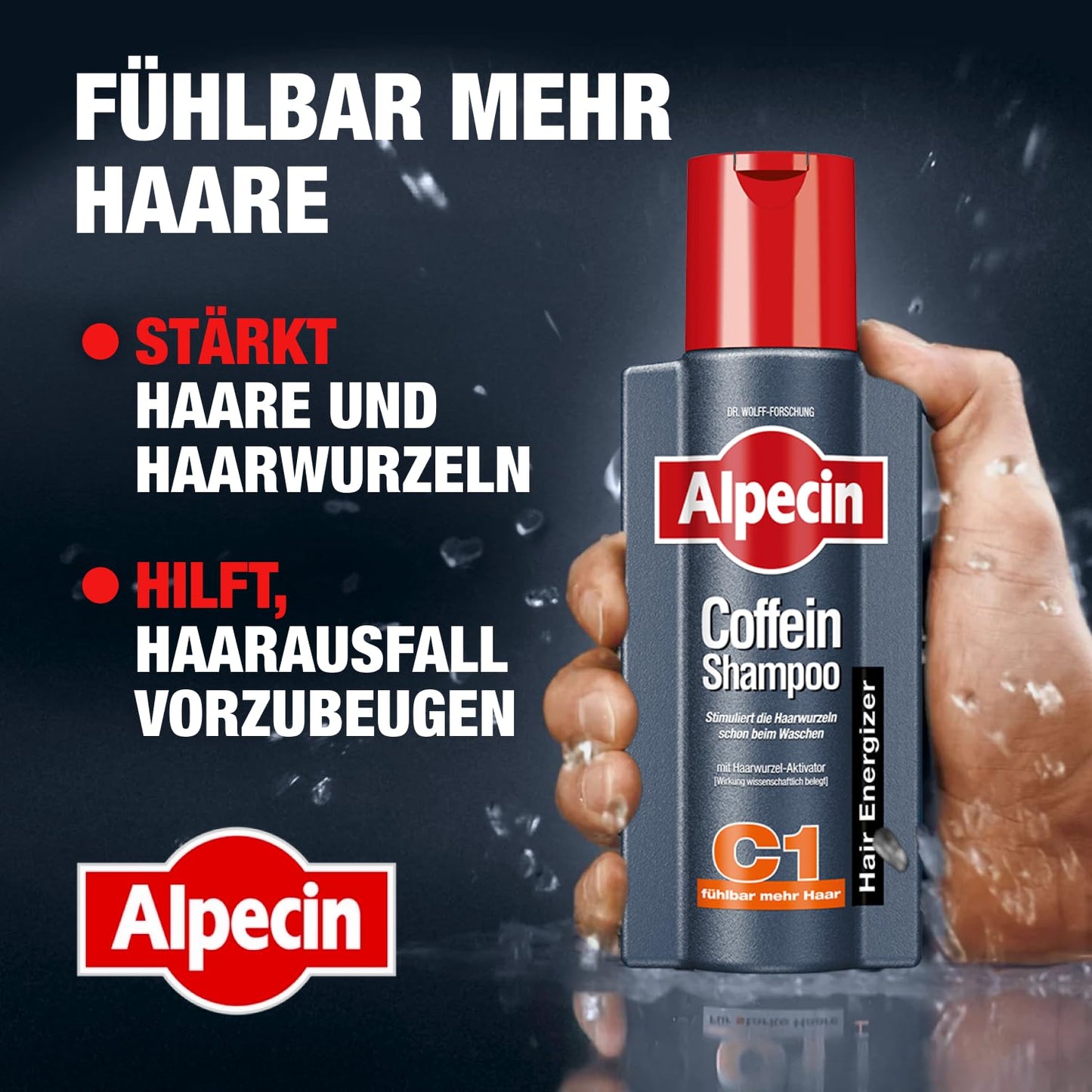 Alpecin Caffeine Shampoo C1 (2x600ml) against hereditary hair loss