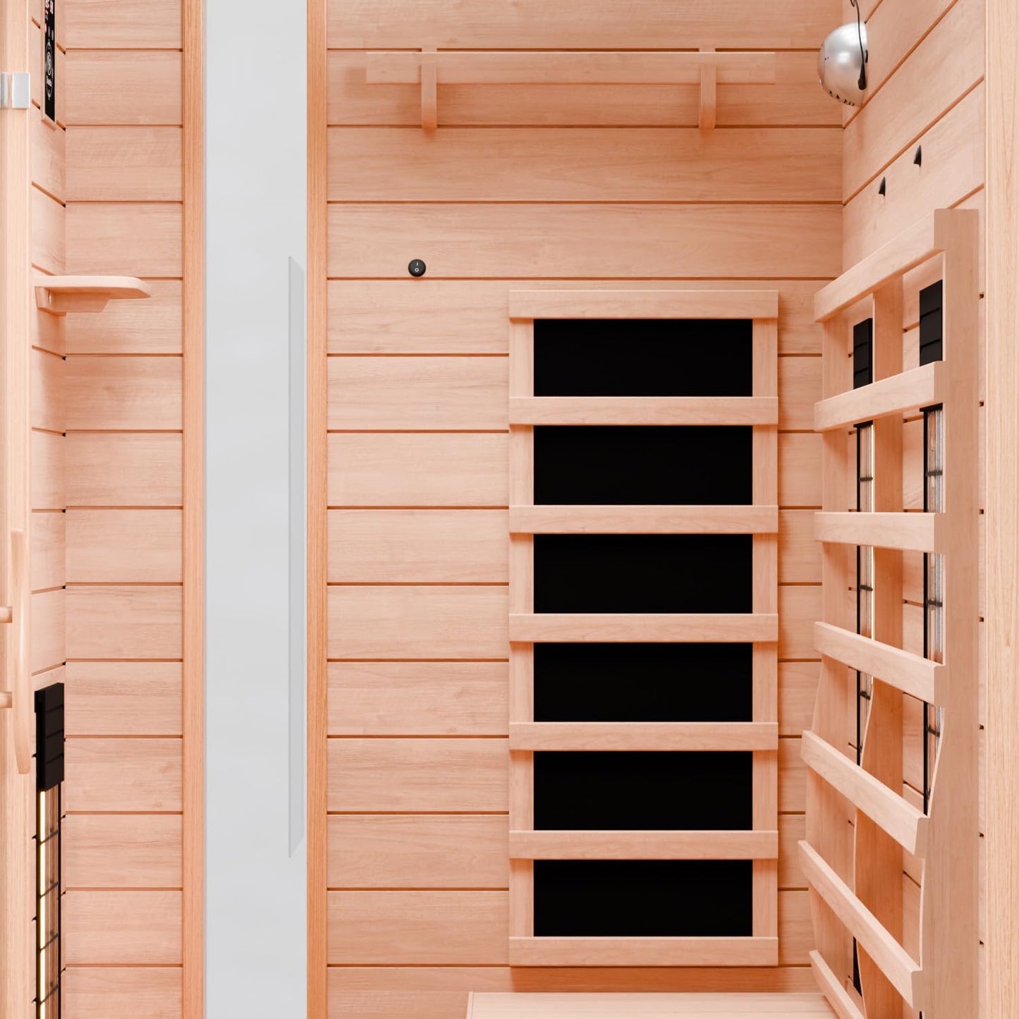 Dewello® Infrarotsauna 'Pierson' (135x105cm) für 1-2 Personen aus Hemlock-Holz, LED, Bluetooth