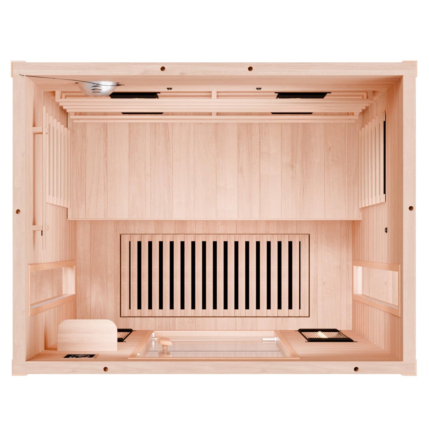 Dewello® Infrarotsauna 'Pierson' (135x105cm) für 1-2 Personen aus Hemlock-Holz, LED, Bluetooth