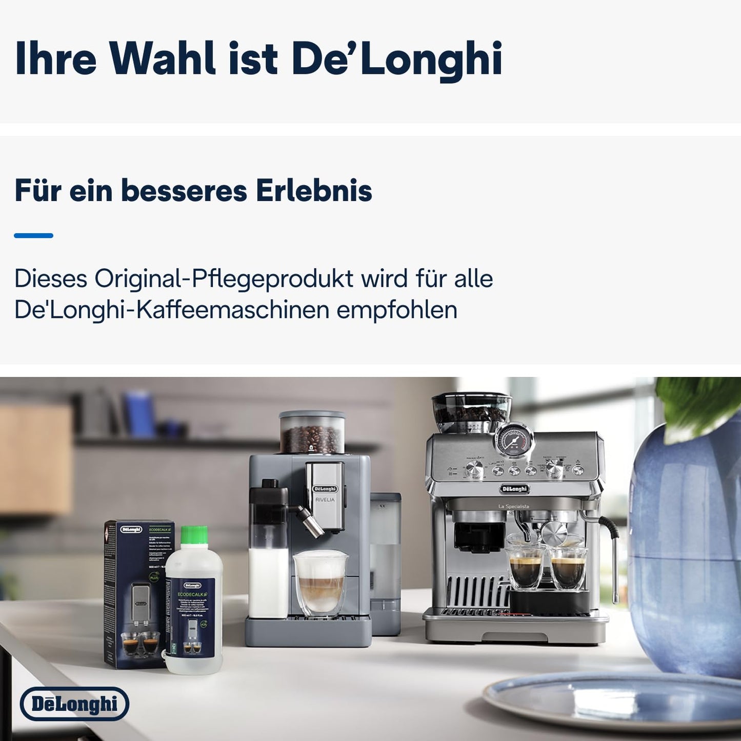 De'Longhi EcoDecalk Entkalker (500ml) | Für Kaffeemaschinen und Kaffeevollautomaten