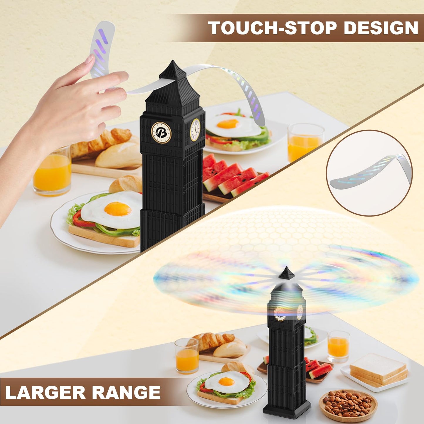 Fly Swatter, 4 Pack Fly Repeller Fly Repellent Fan, Fly Fan Foldable and Hangable Insect Repellent Insect Repellent Fan with Holographic Blades