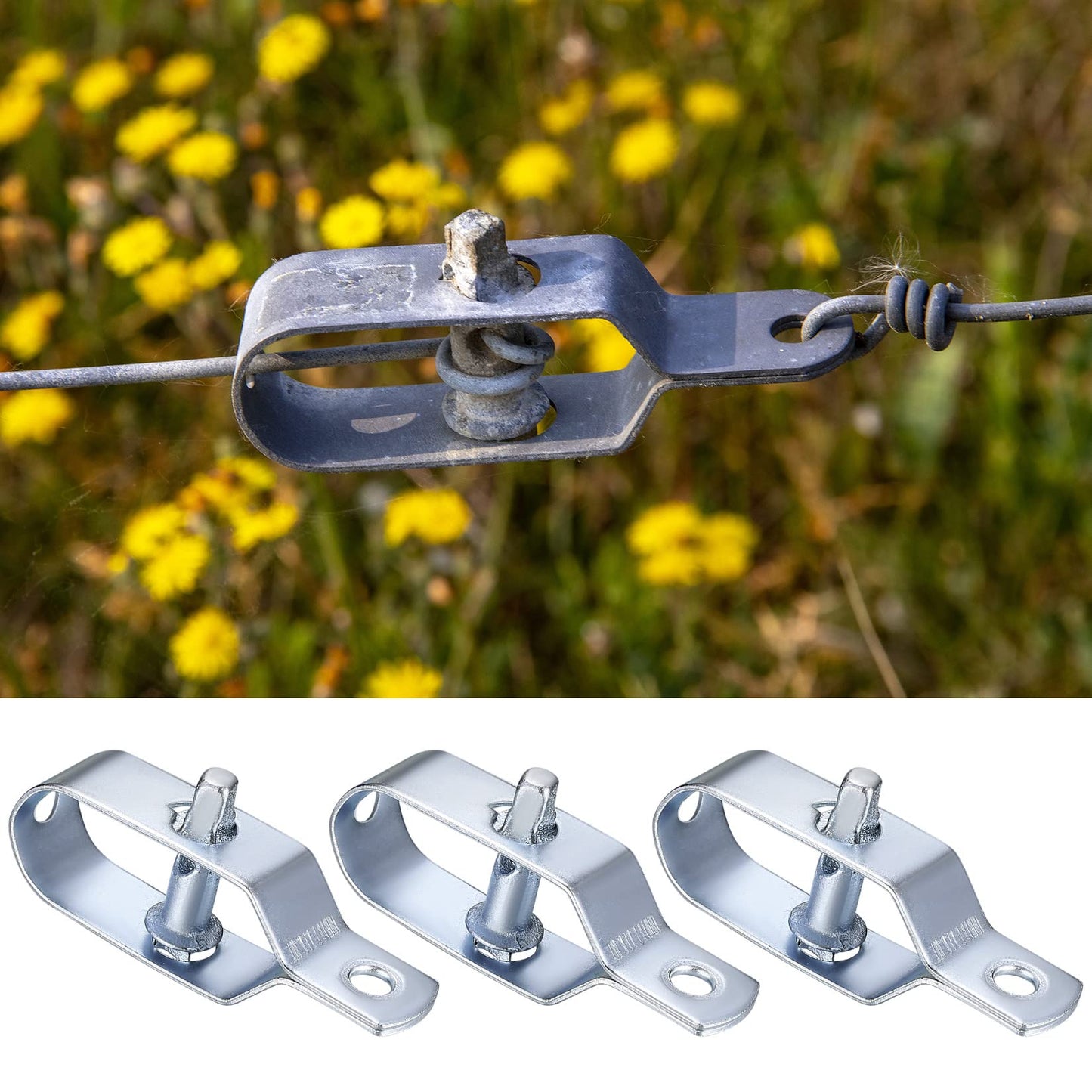 Chain link fence tensioners for garden (10 pieces): tension wire, knotted mesh fence