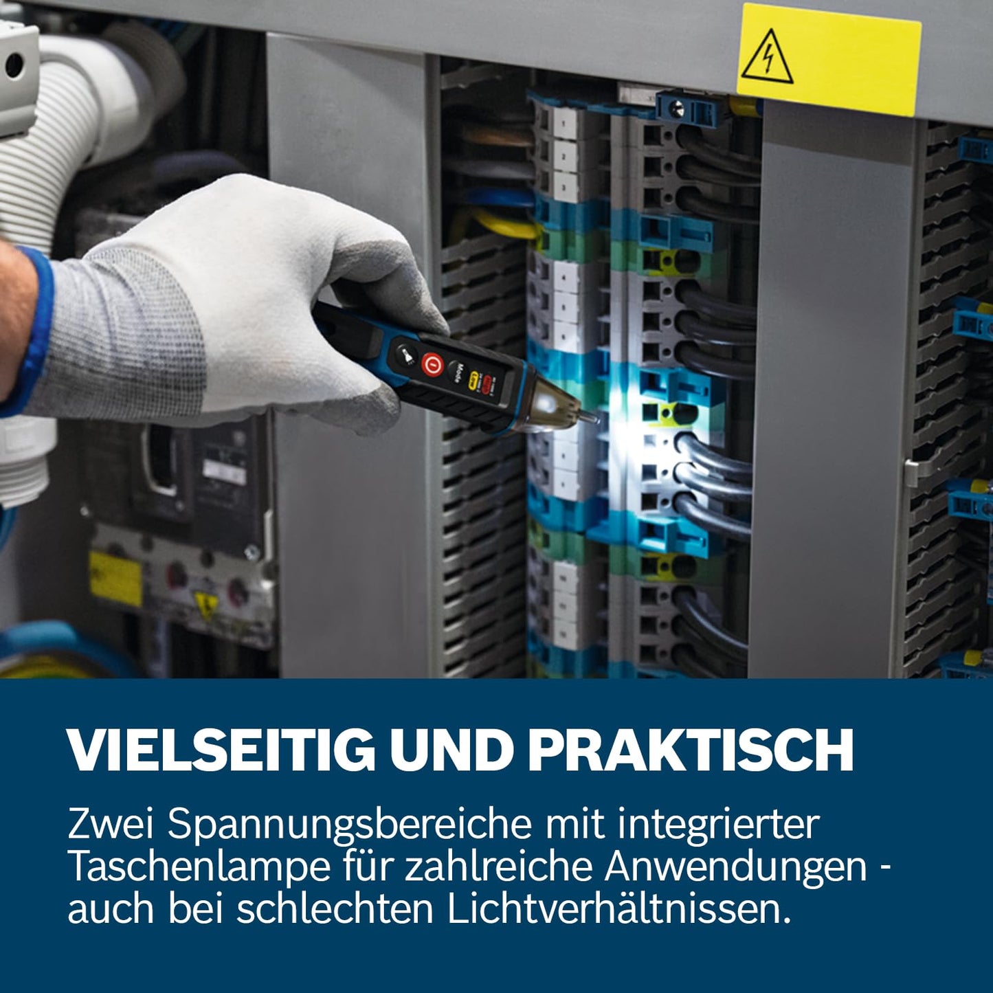 Bosch electrical measuring device (GVD 1000-17) with integrated flashlight & belt clip