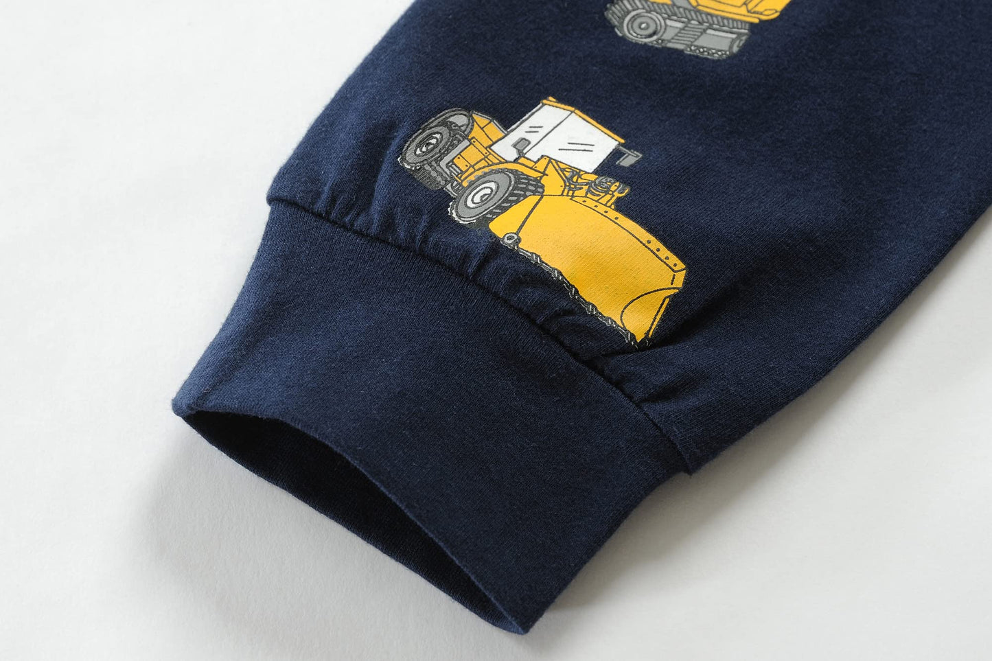 EULLA Kinder Jungen Schlafanzug (Langarm): Baumwolle Pyjama-Set 'Bagger' in Dunkelblau