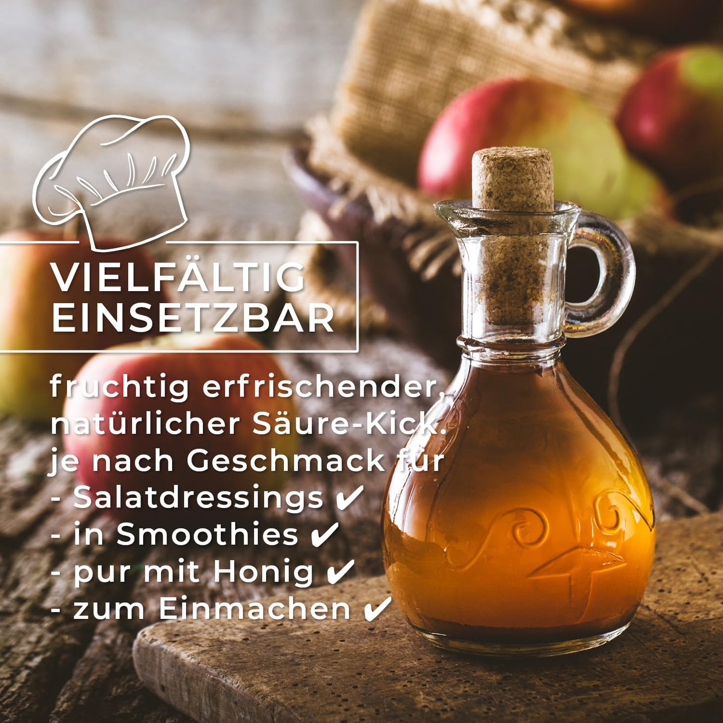 GreatVita 100% Bio Apfelessig (2x 500ml - 1 Liter): Naturtrüb & ungefiltert aus biologischem Anbau