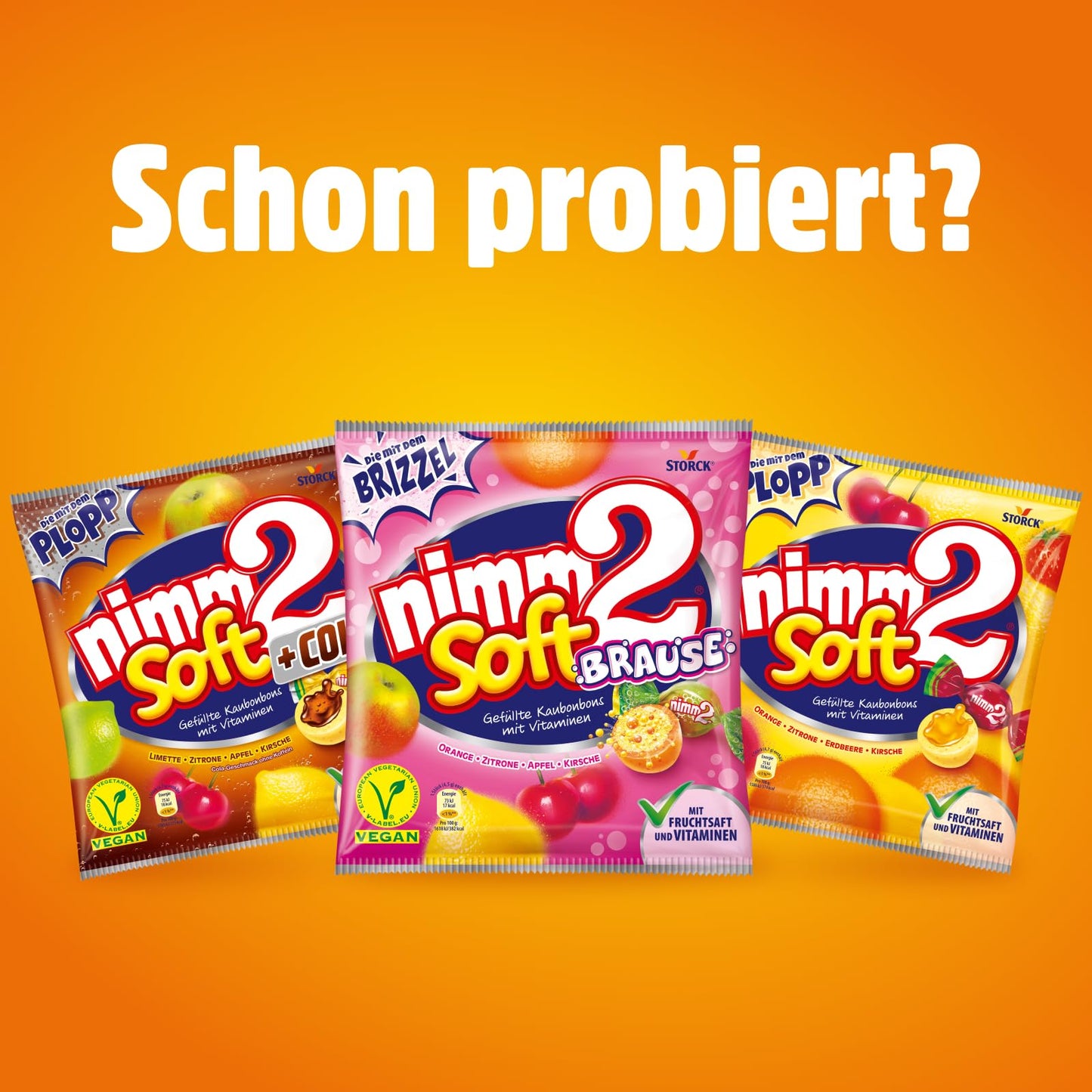 nimm2 Soft (1x 800g Großpackung): Gefüllte Kaubonbons in vier Sorten mit Fruchtsaft und Vitaminen