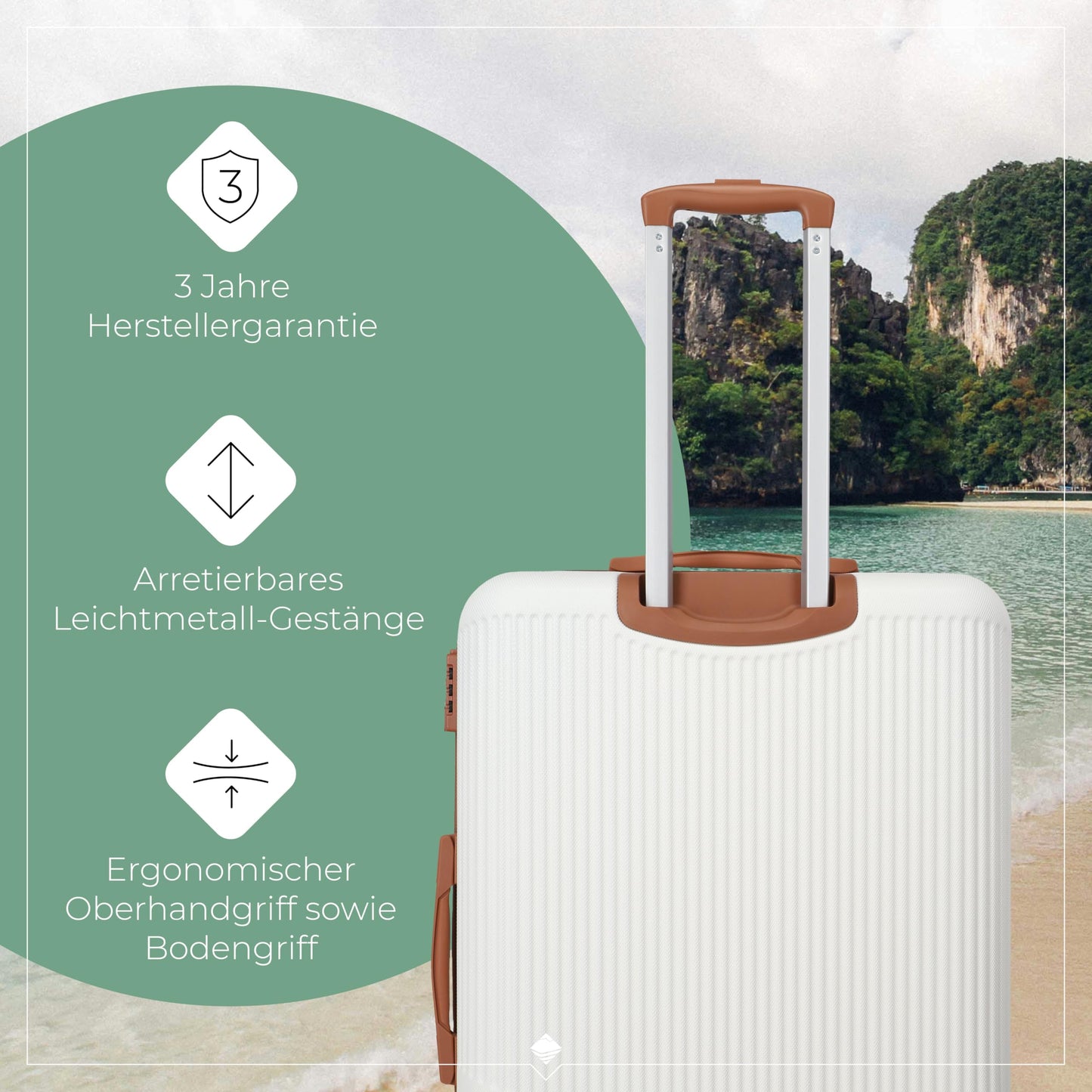 TRAVELITE 'Bali' Hartschalen Reisekoffer-Set (3-teilig): TSA-Kombinationsschloss