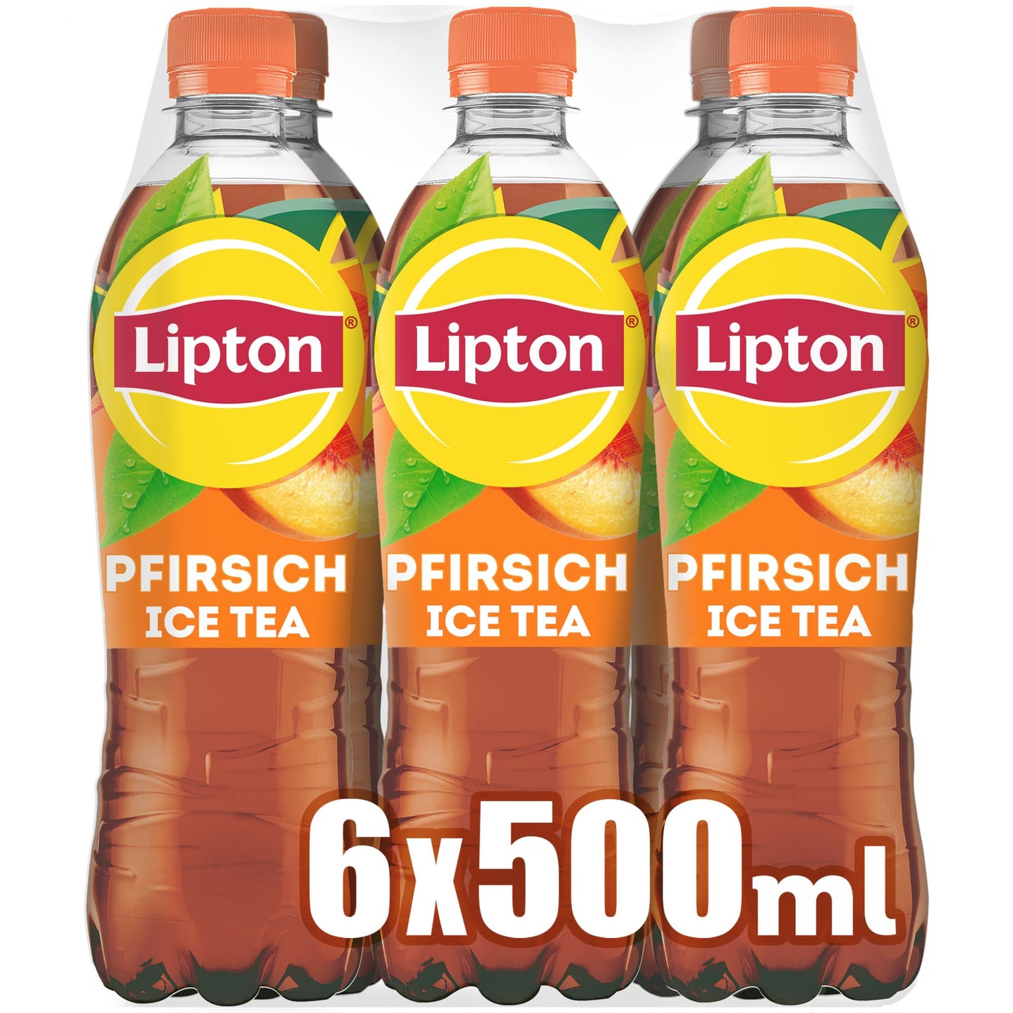 Lipton Ice Tea - Peach (6x 0.5l): Iced tea with peach flavor | One-way deposit