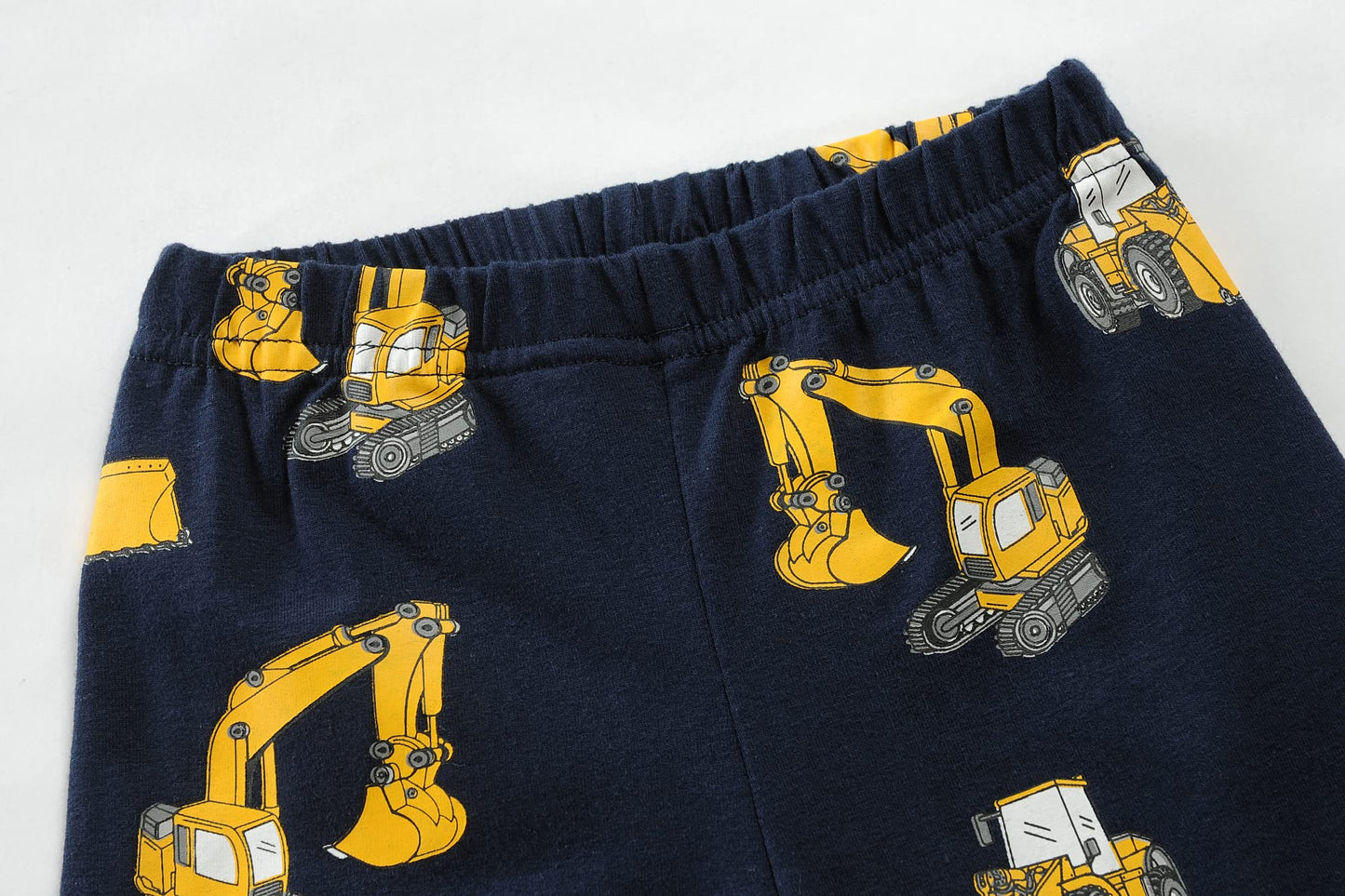 EULLA Kinder Jungen Schlafanzug (Langarm): Baumwolle Pyjama-Set 'Bagger' in Dunkelblau