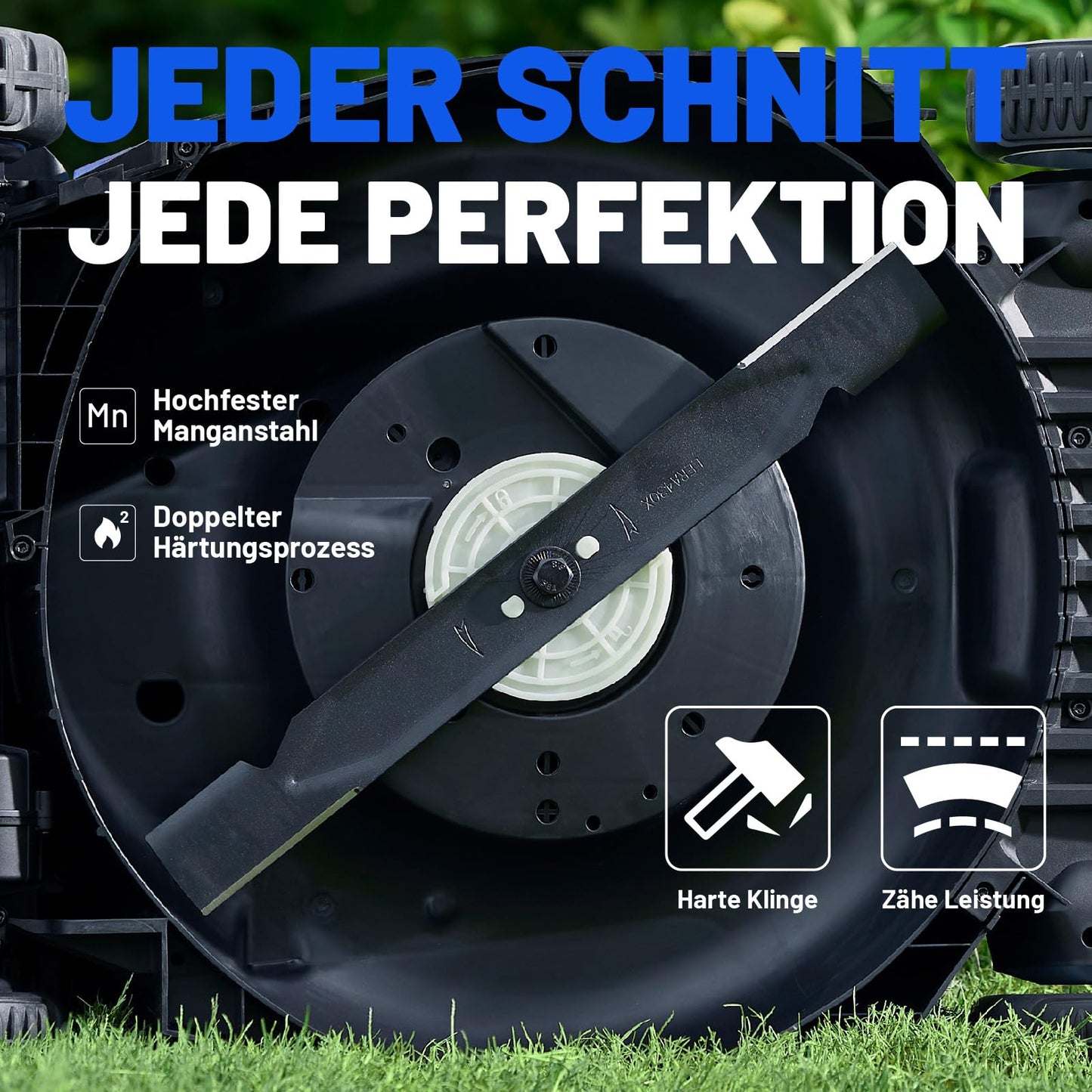 Litheli Easysurge cordless lawn mower including 2x4.0Ah batteries: Self-propelled (2.2-4.7 km/h), brushless motor