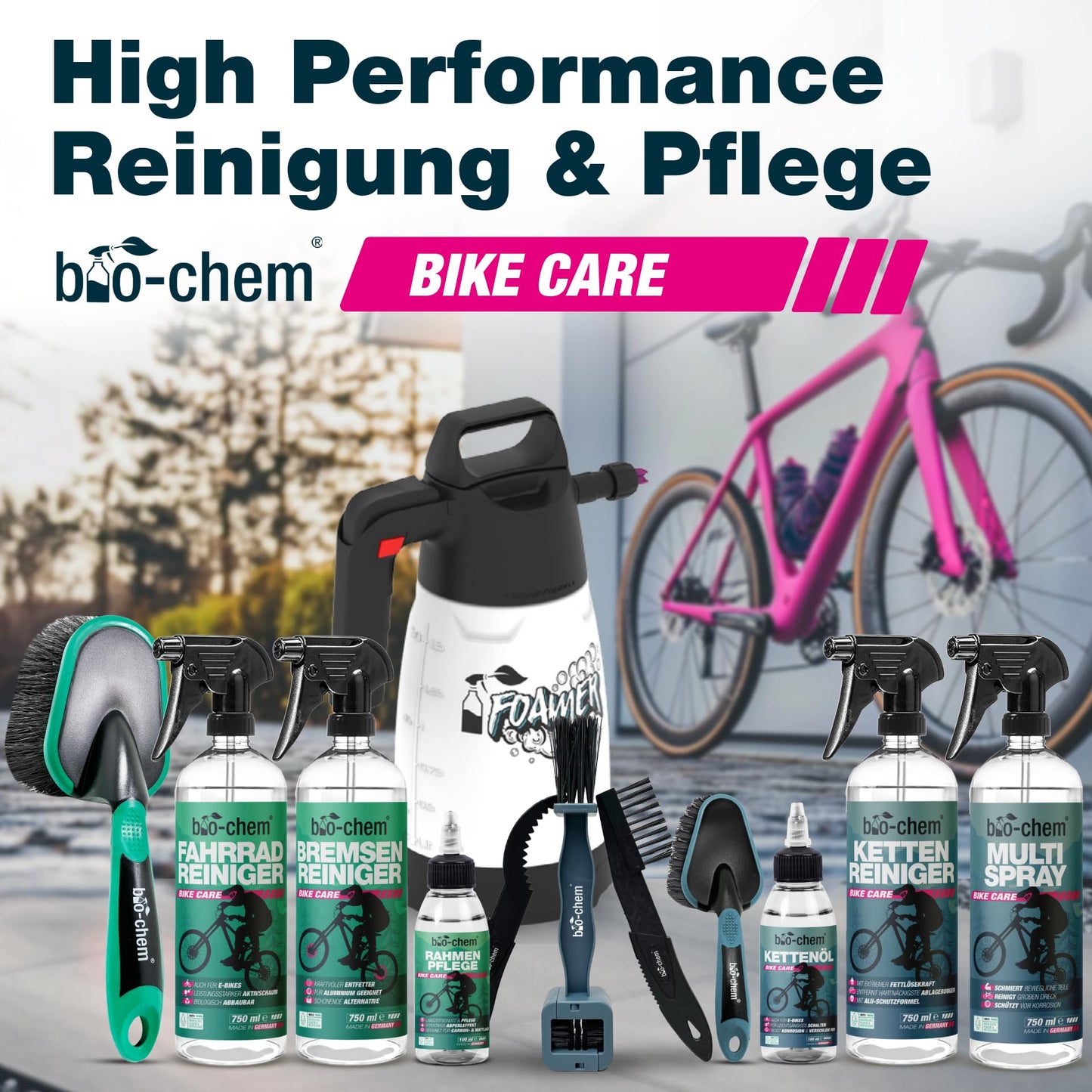 bio-chem All-in-One Fahrrad-Reinigungsset 'PROFI' (7-teilig): Effektiv, Materialschonend