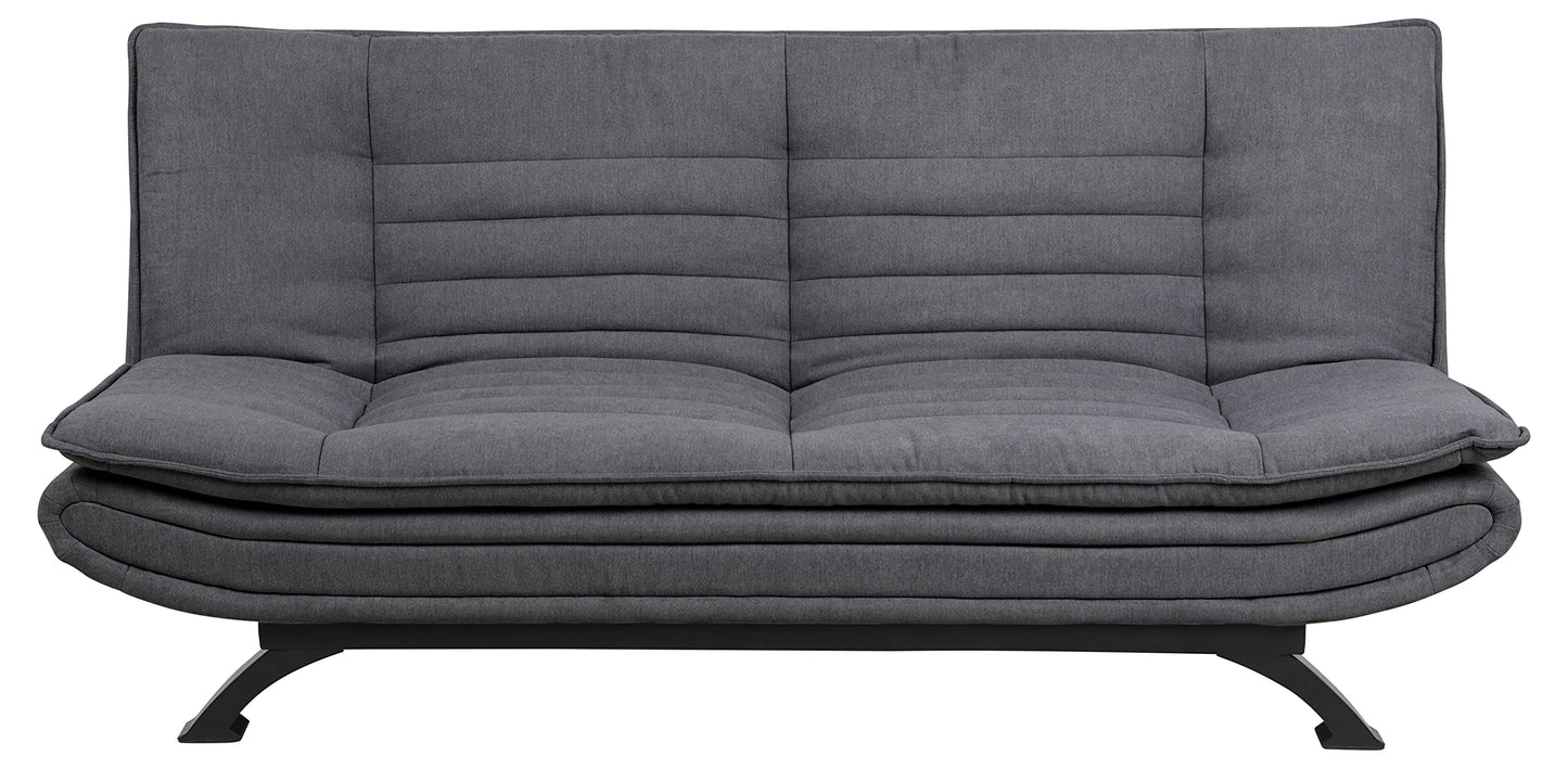 AC Design Furniture 'Jasper' sofa bed in dark grey/black: sofa bed with 3 reclining positions