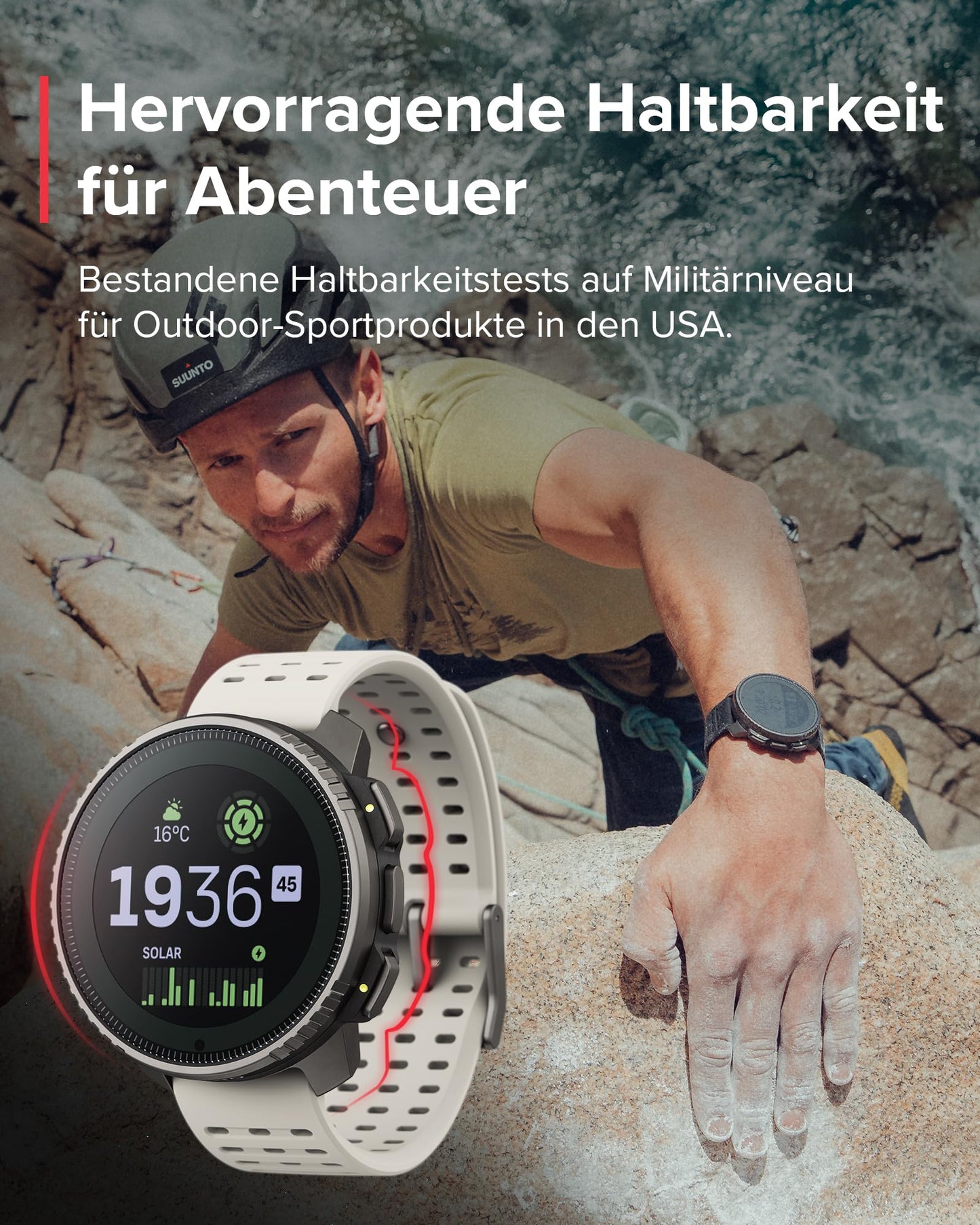 SUUNTO Vertical Abenteueruhr: Zweifrequenz GPS, Solar, Offline-Navigation, 65 Tage Akku, bis 100m