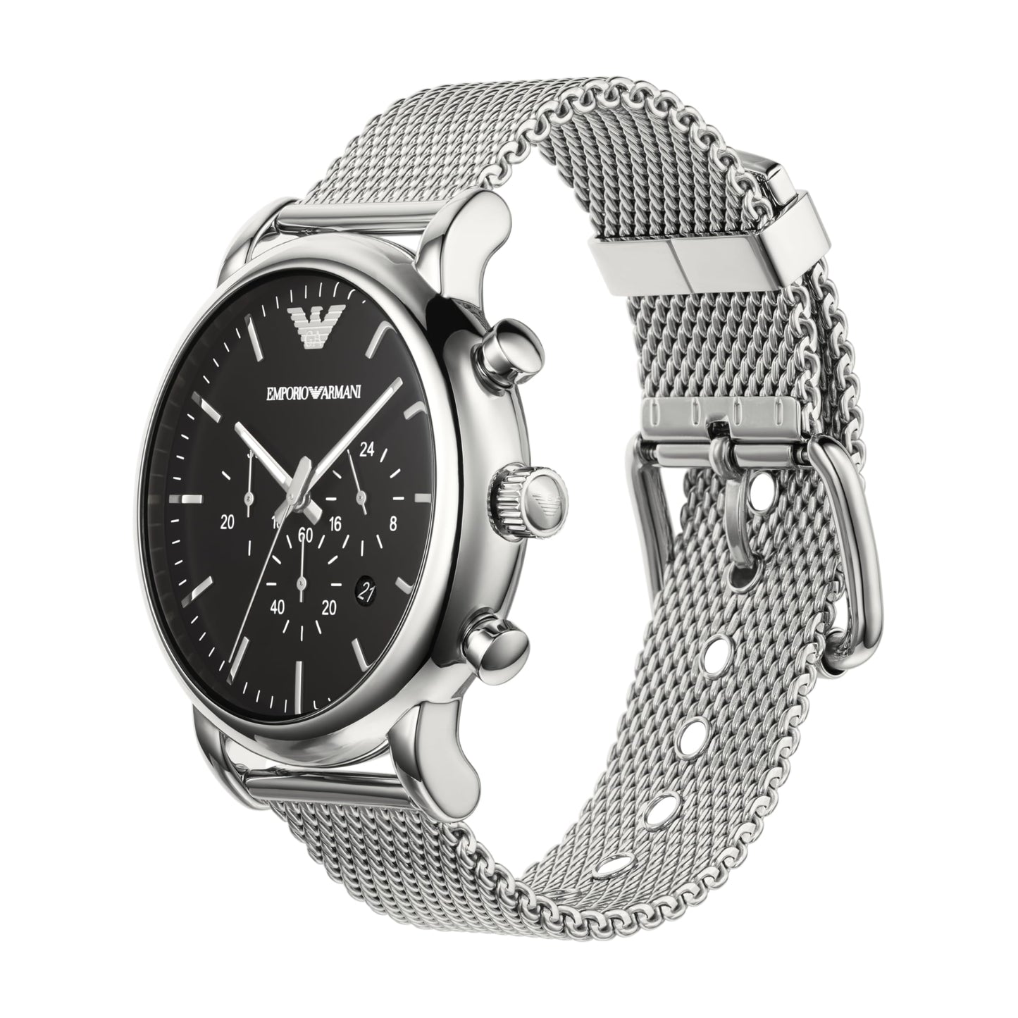 Emporio Armani 'AR1808' Chronograph-Herrenuhr (46mm): Edelstahl, Wasserdicht