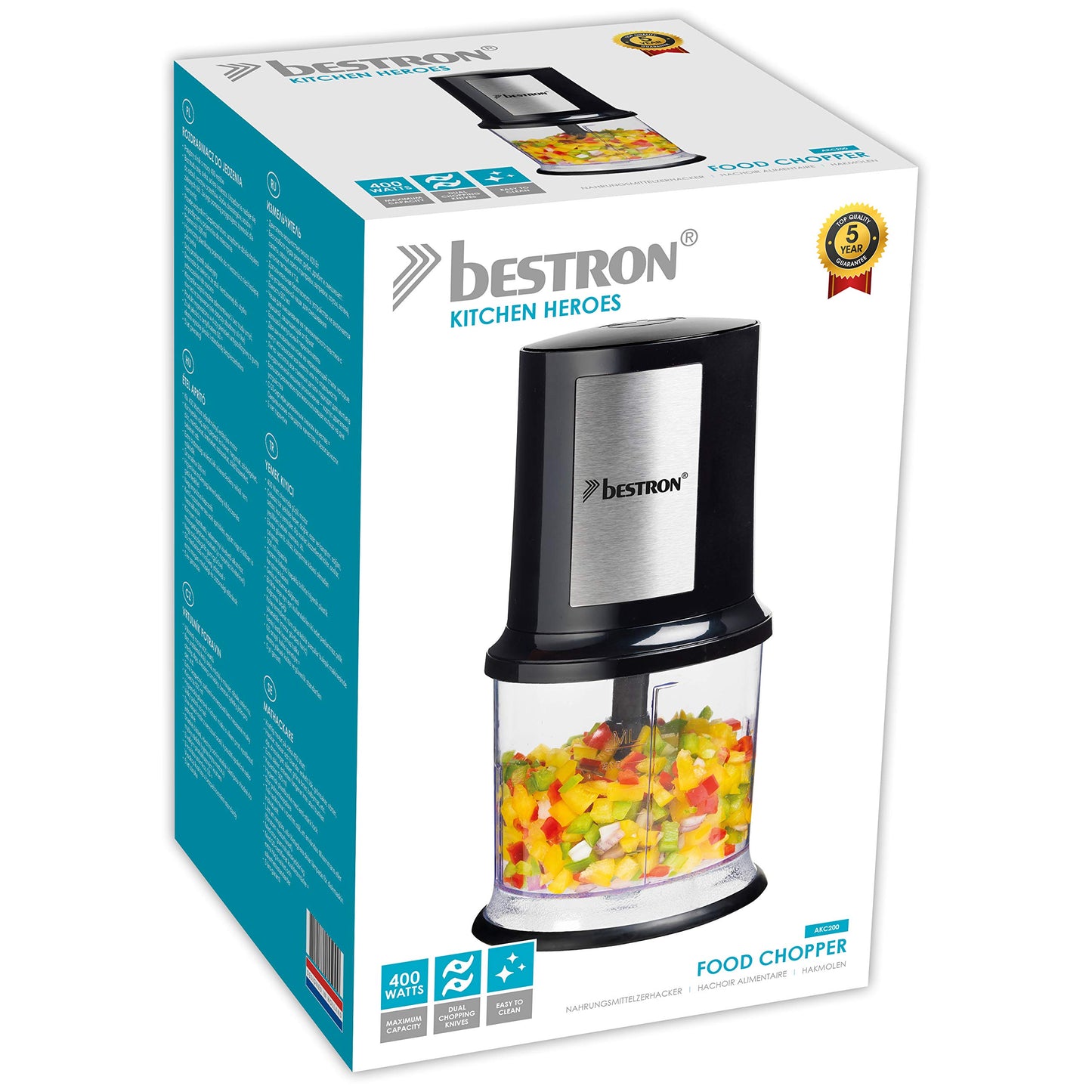 Bestron (AKC200) Universal Multi-Chopper with two cutting blades & 500ml | 400W