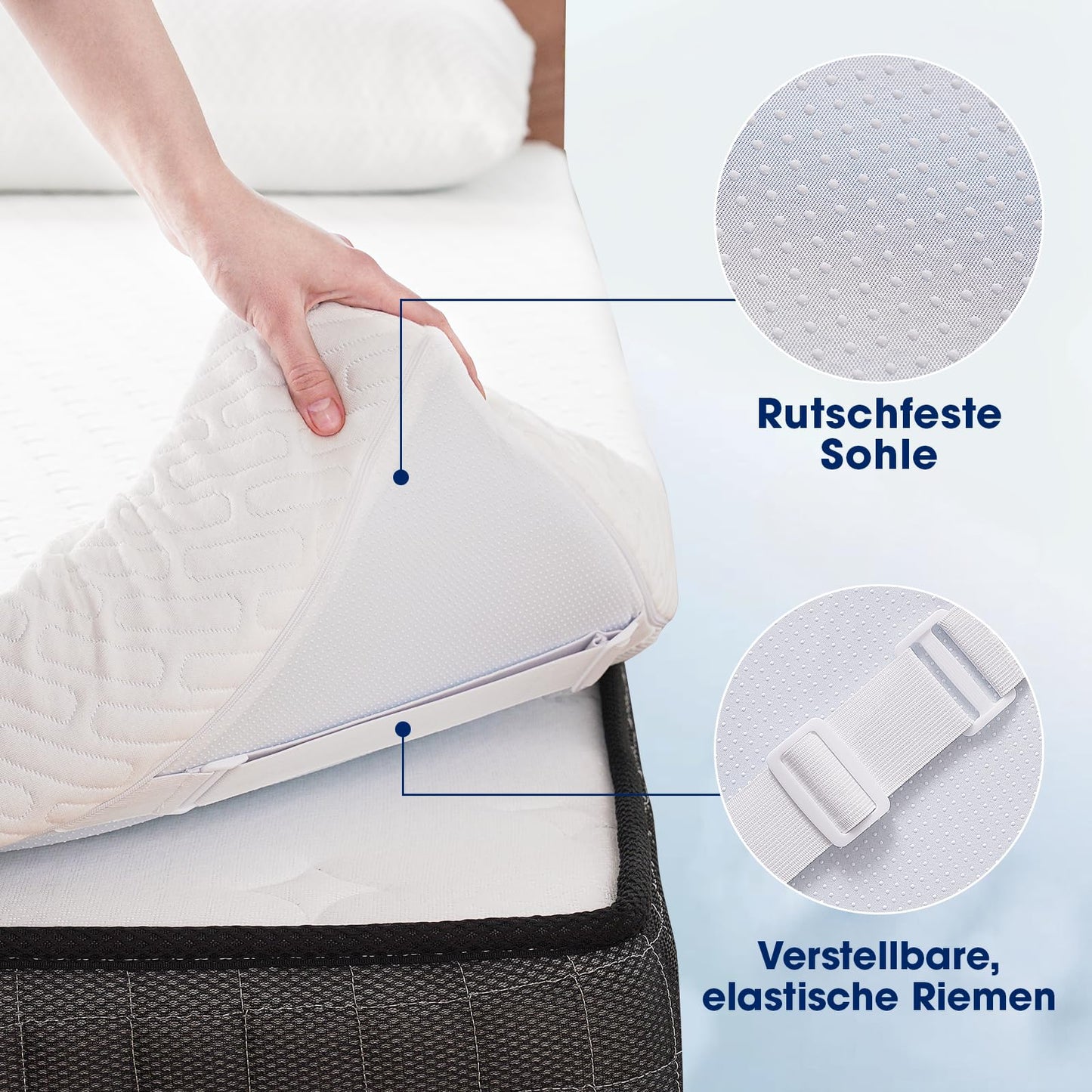 DOPEDIO mattress topper | Ergonomic memory foam topper with bamboo cover