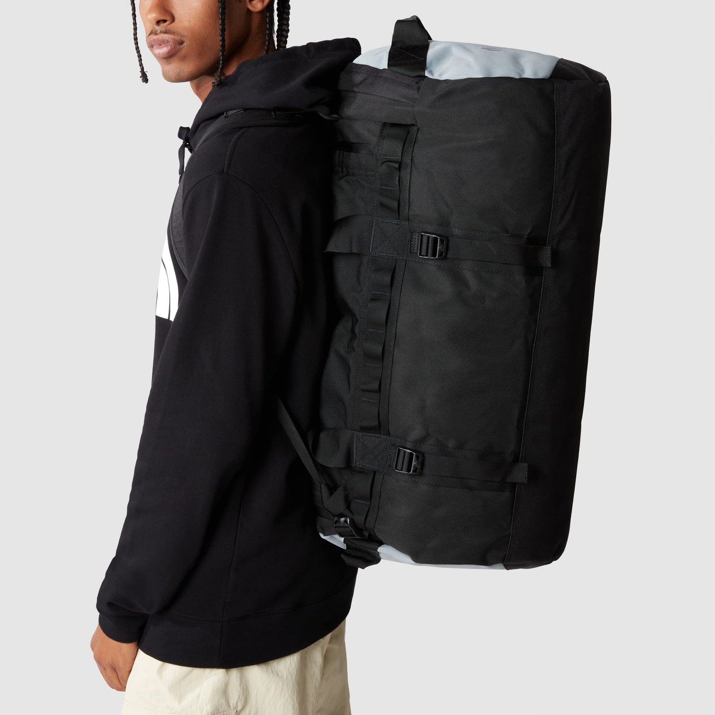 The North Face - Gilman Duffel Bag - Sports and Gym Bag with Shoulder Strap - Foldable Travel Bag - TNF Black/Mid Grey, M, 71L
