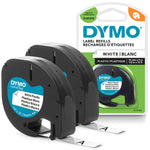 DYMO Original LetraTag Label Tape: Black on White (12x4m) | Self-adhesive