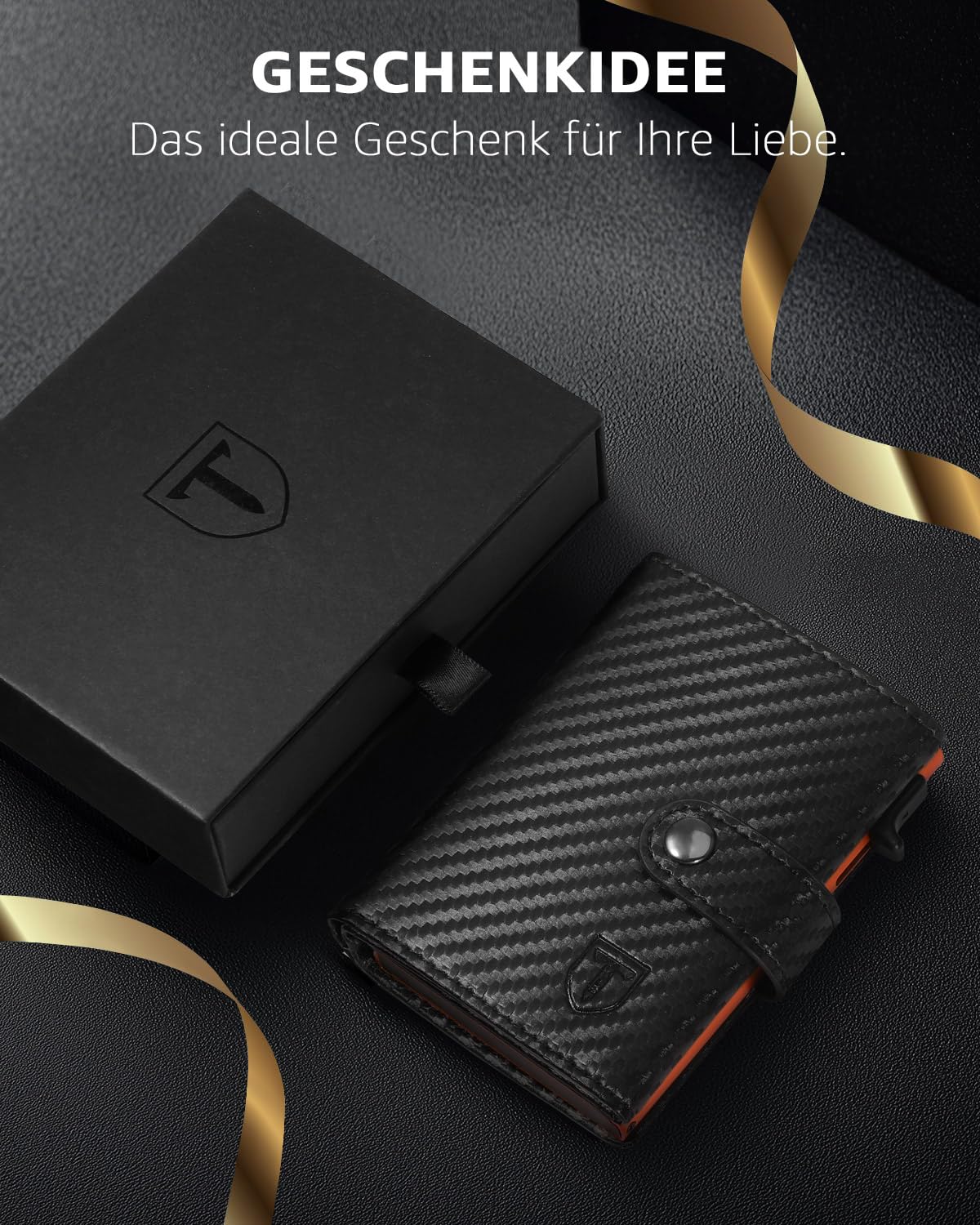Slim wallet for men with coin pocket & RFID protection: credit card holder