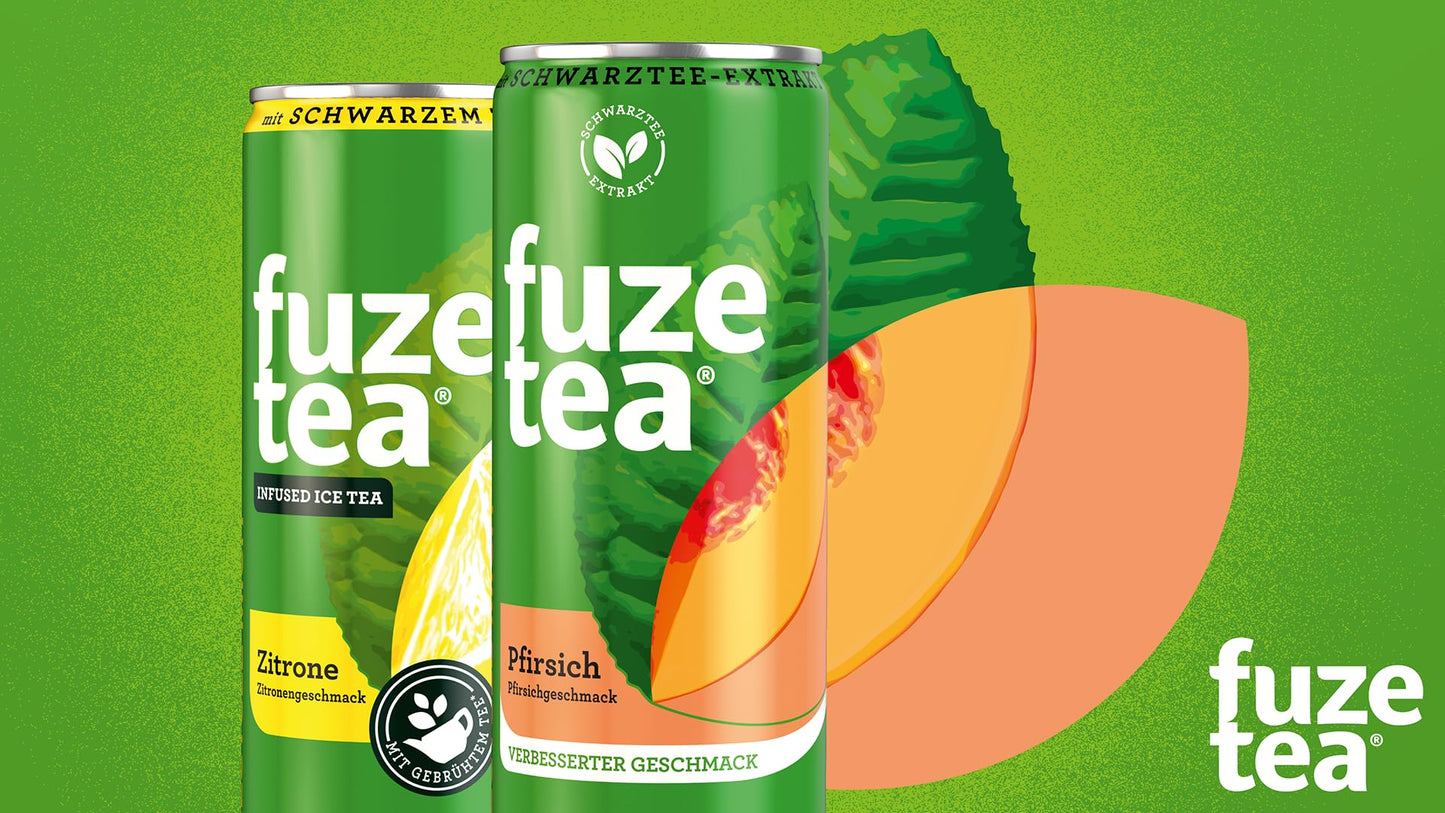 Fuze Tea with peach flavor in disposable cans (24 x 330ml)