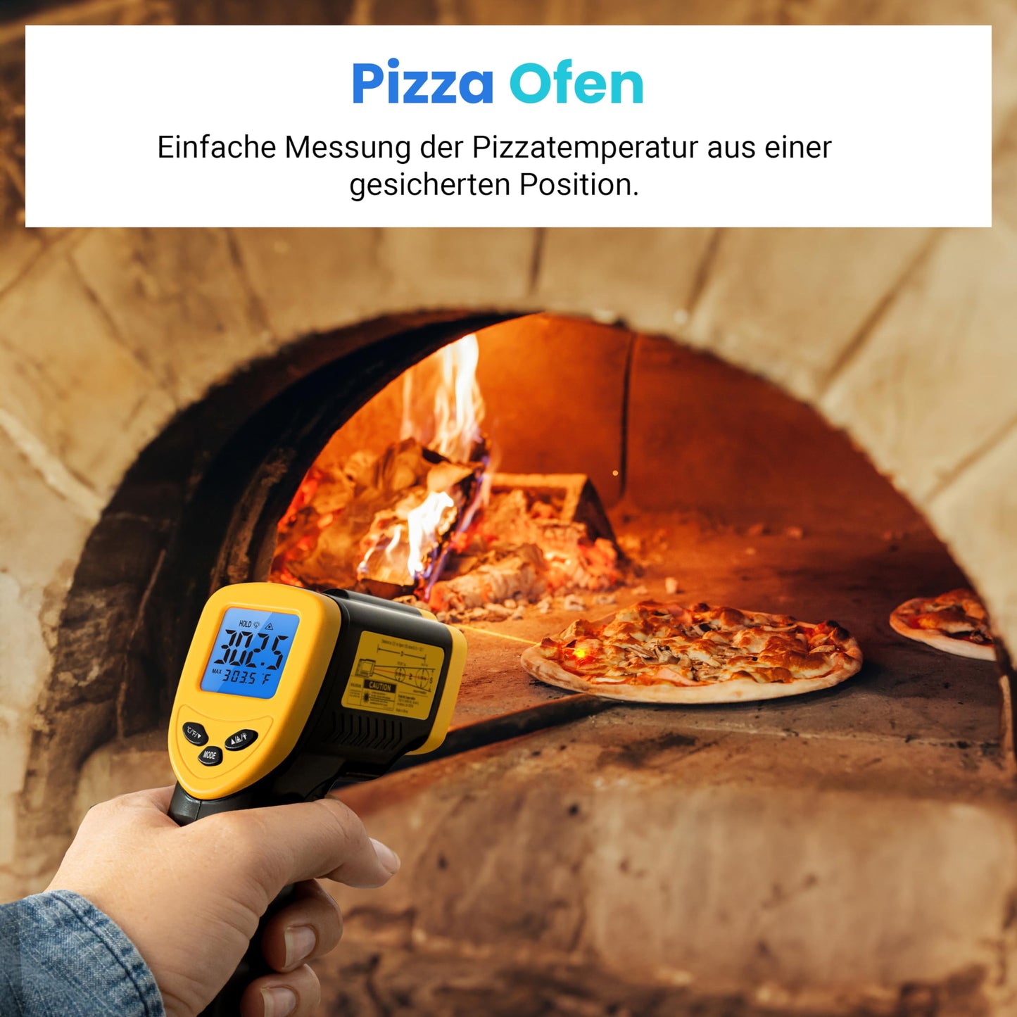 Industrie Digital Infrarot Thermometer -50 bis +610°C mit LCD Beleuchtung (Nicht für Menschen)