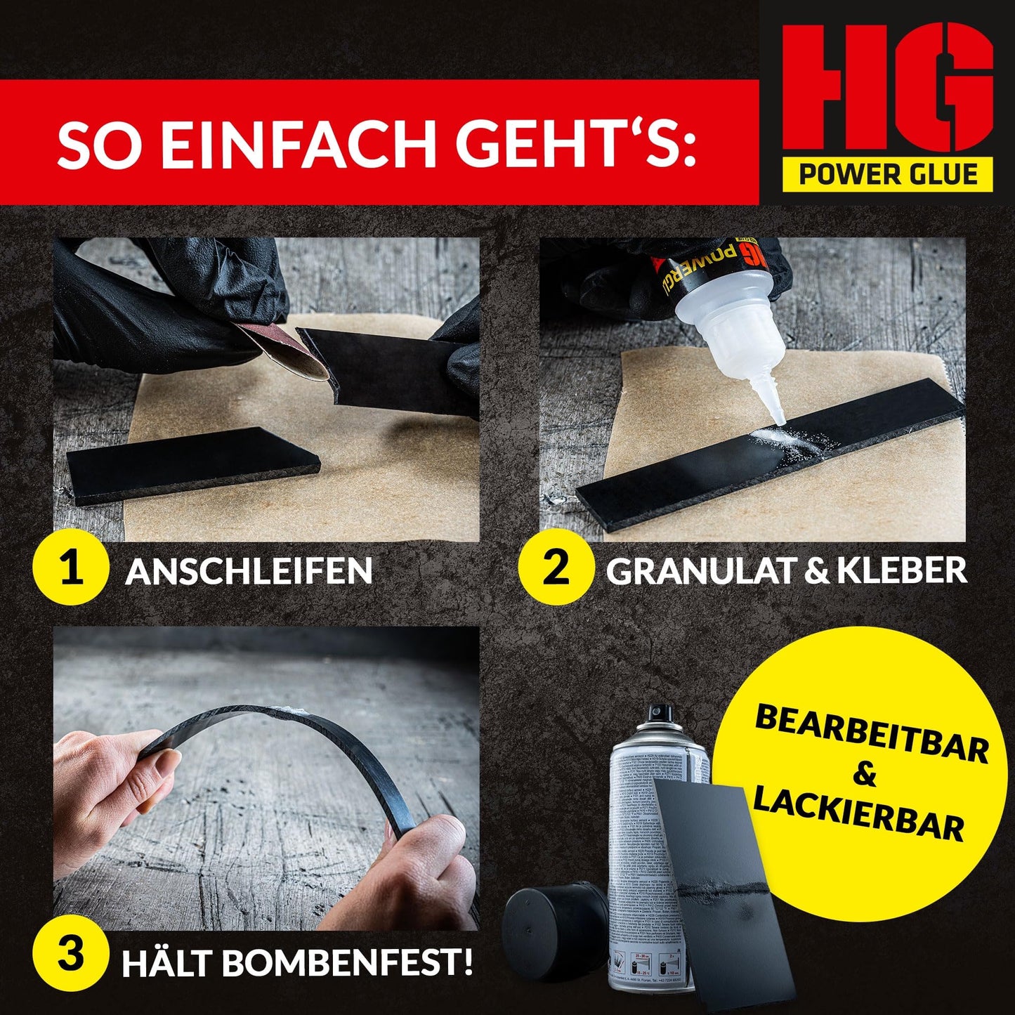 SCHWEISSNAHT aus der Flasche Sekundenkleber by HG Power Glue-MINIS | Extra-Stark