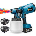GISAM Cordless Paint Sprayer System (1000ml) with 2 Large Batteries, 4 Nozzles | Compatible with Makita 18V Battery