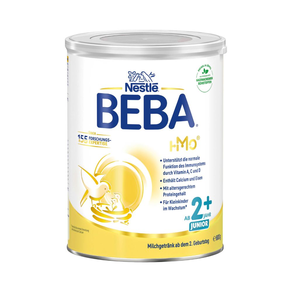 BEBA Junior 2+ Milchgetränk (3x 800g) ab dem 2. Geburtstag: Babynahrung mit HMO 2'-FL