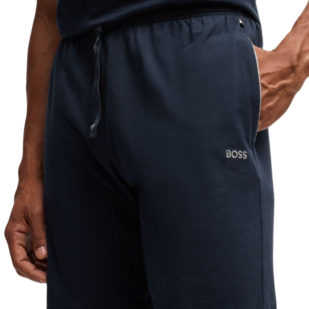 BOSS men's cotton shorts: Comfortable with elastic waistband & logo, leisure & homewear