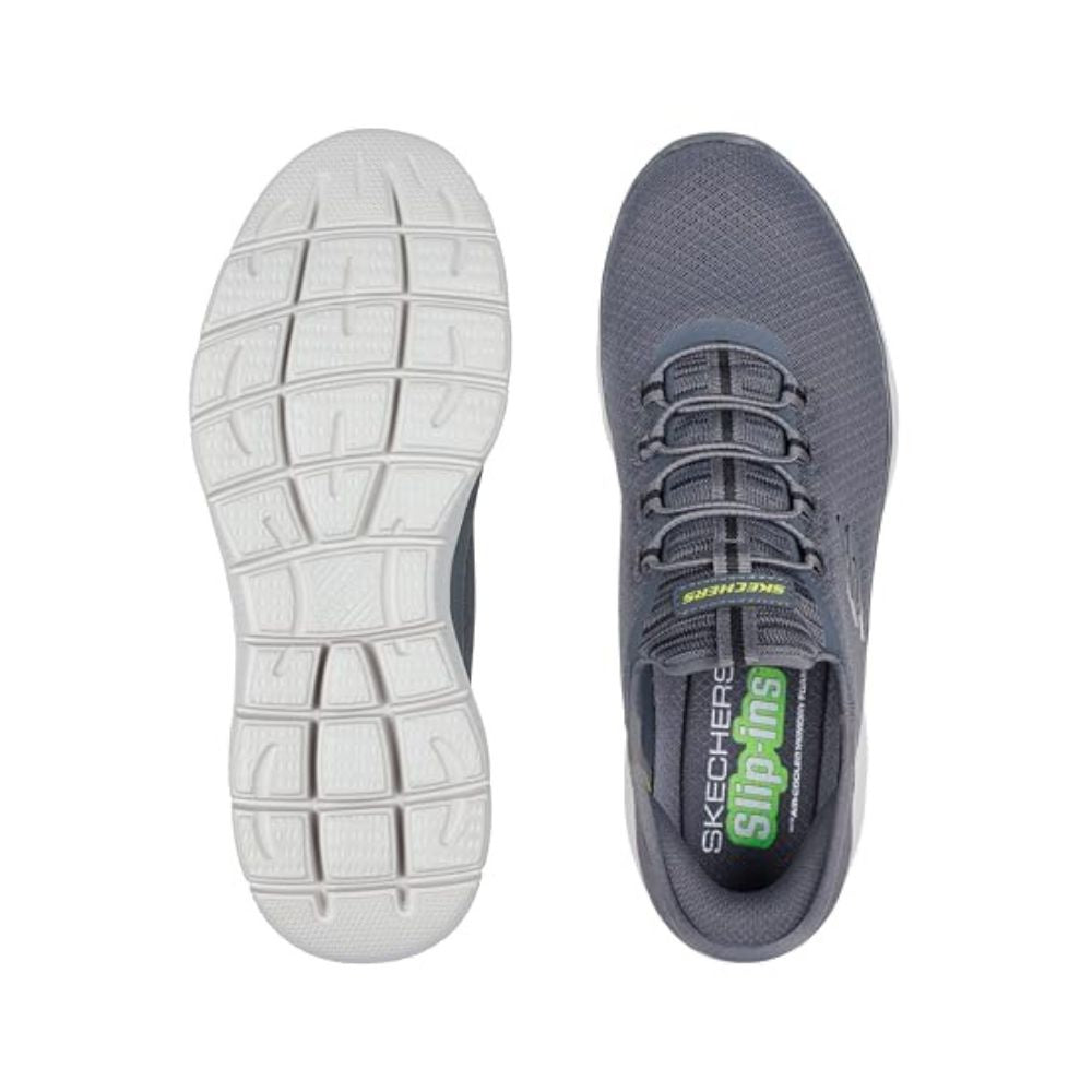 Skechers Hands Free Slip-Ins Summits High Range: Herren Sneakers (Charcoal Mesh Trim)