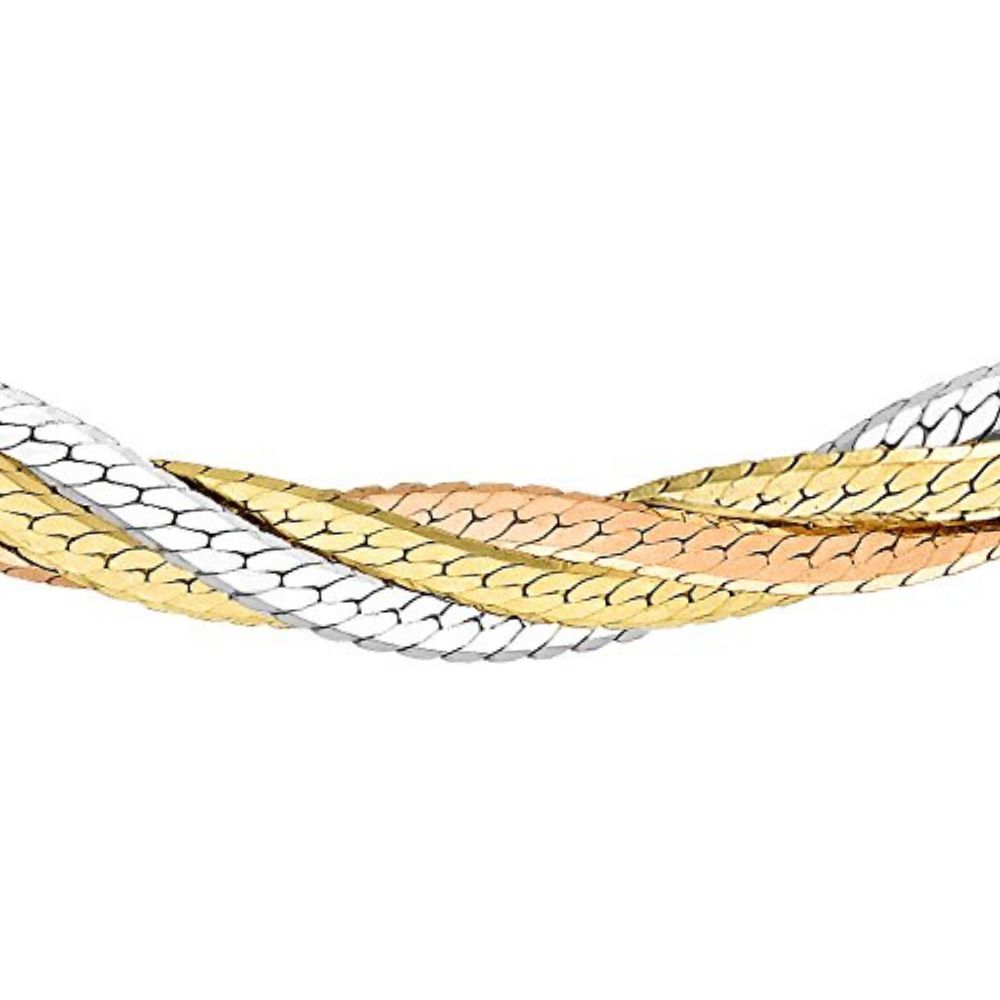 Carissima 375er Gold-Tricolor Damen-Fischgrätkette inkl. Geschenkbox