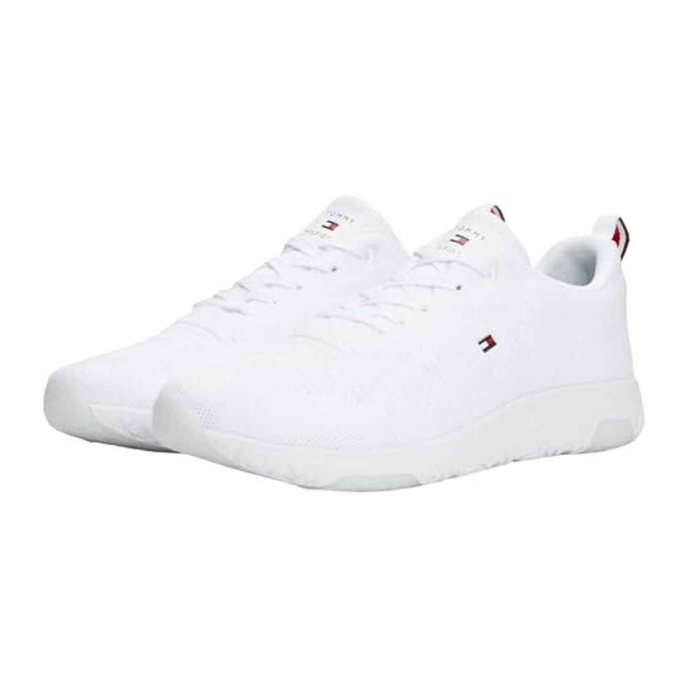 Tommy Hilfiger 'CORPORATE KNIT RIB RUNNER' Herren Sneaker in Weiß