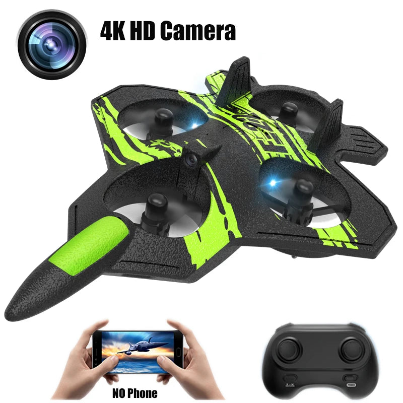 F22 RC Kampfflugzeug Drohne mit 4K HD Kamera - Grün