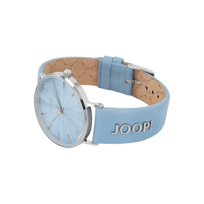 JOOP! Leather Analog Quartz Watch for Women: Blue including Gift Box