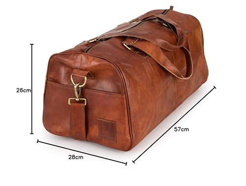BERLINER BAGS 'Oslo Weekender' leather travel bag (brown): 45 liters 